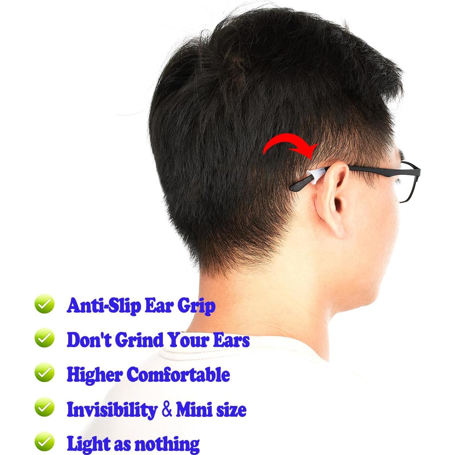 Ganchos para Gafas Antideslizantes Omnful 10 Pares Gris