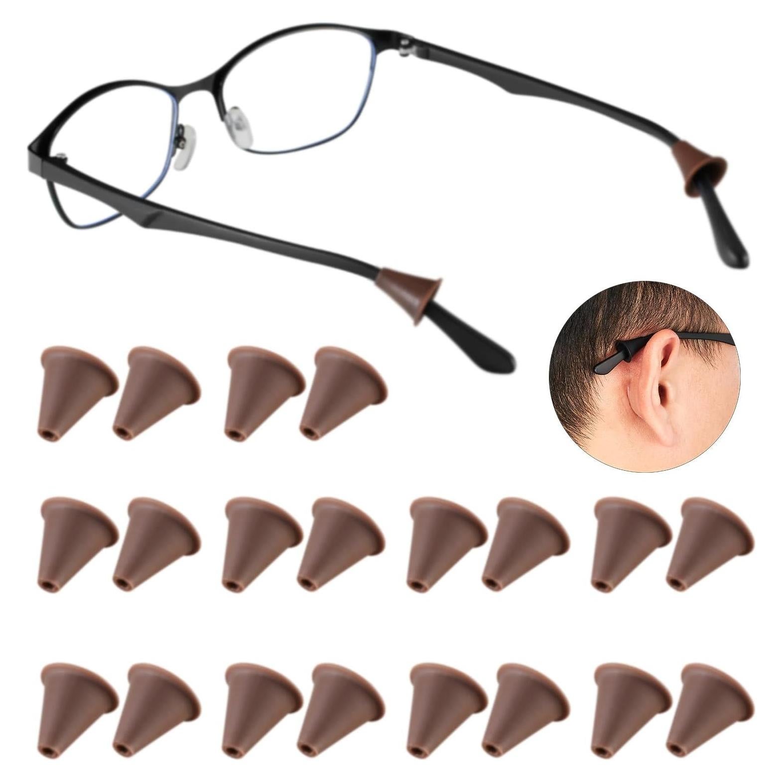 Ganchos para Gafas Omnful Antideslizantes 10 Pares Marrón