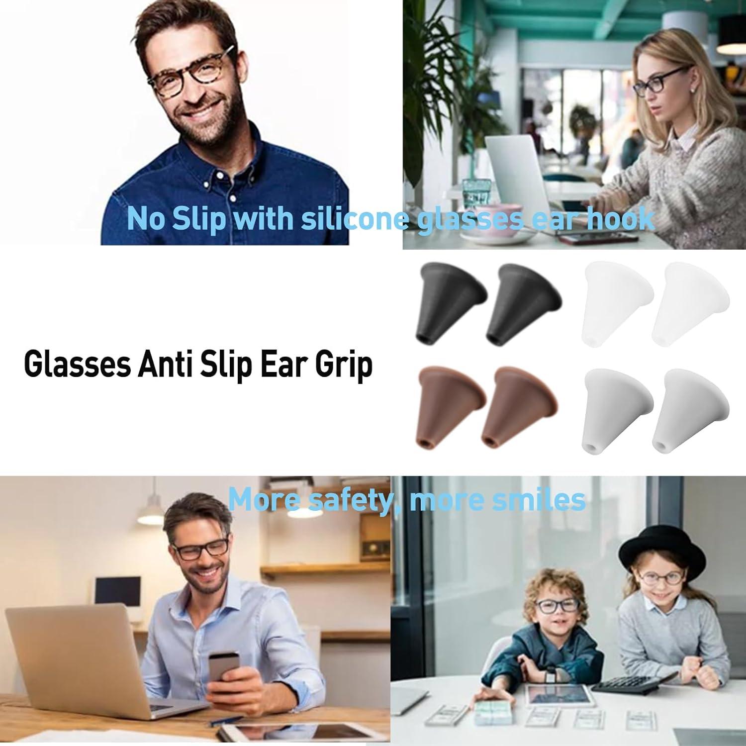 Ganchos para Gafas Omnful Antideslizantes 10 Pares Marrón