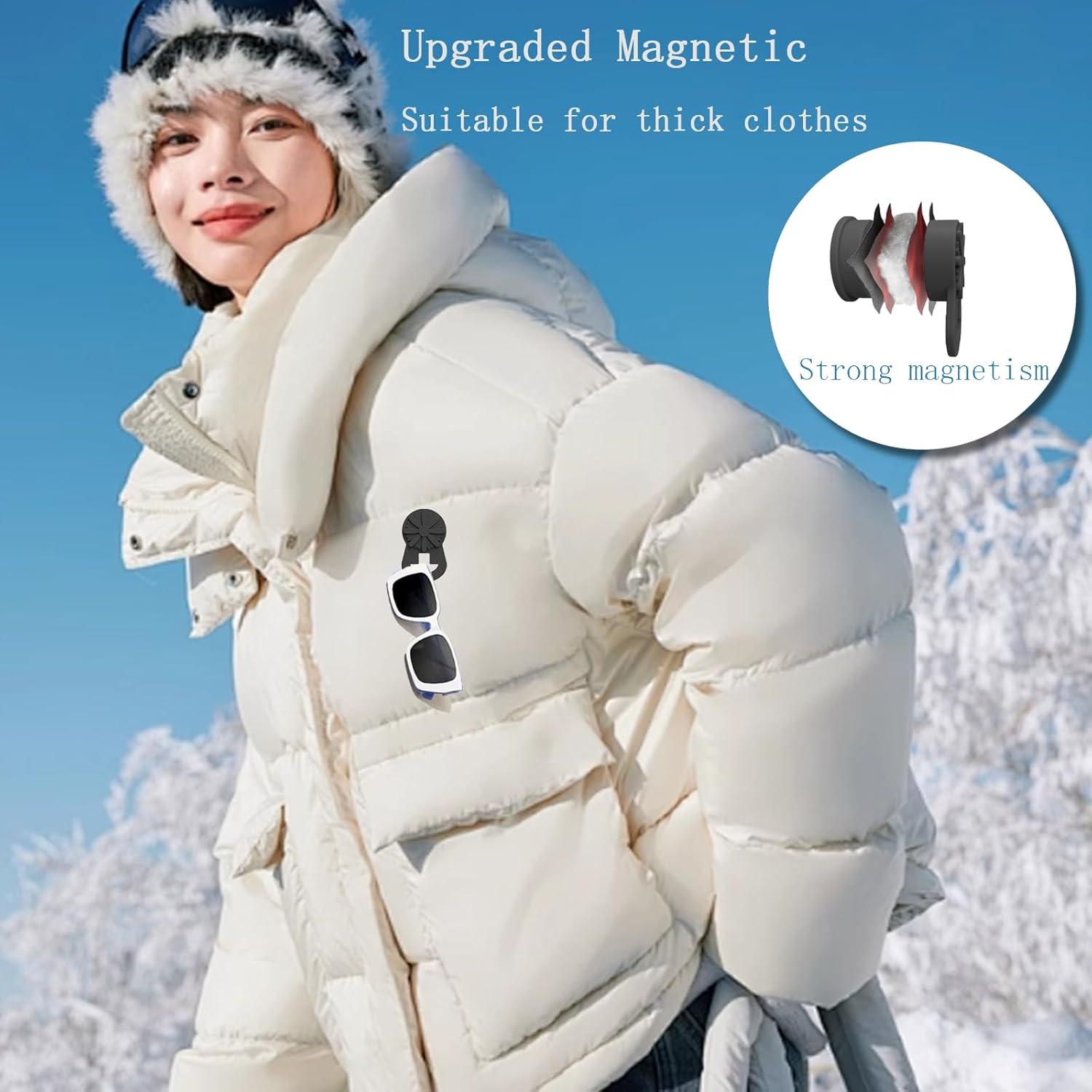 Soporte Magnético para Gafas de Silicona - 2 Clips Estilo Margarita