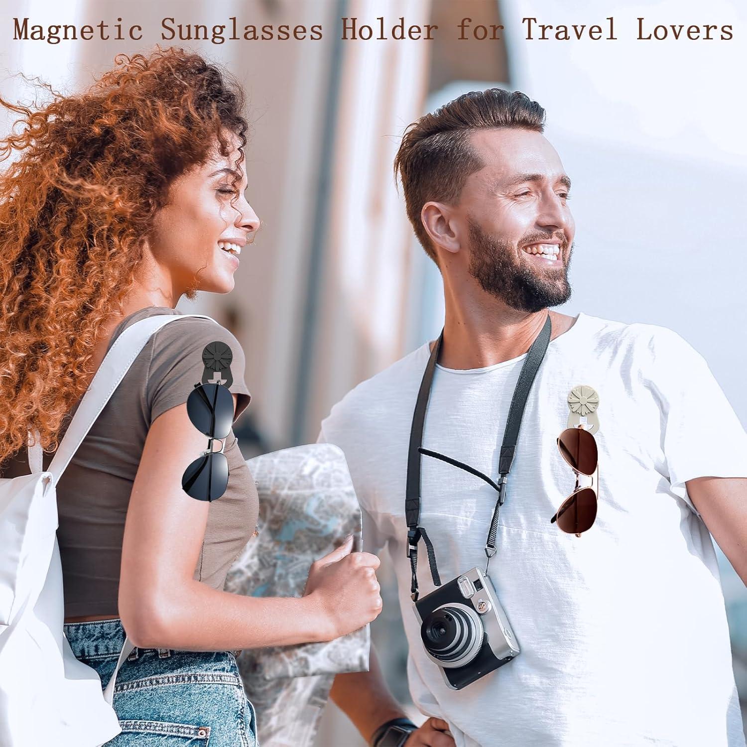 Soporte Magnético para Gafas de Silicona - 2 Clips Estilo Margarita