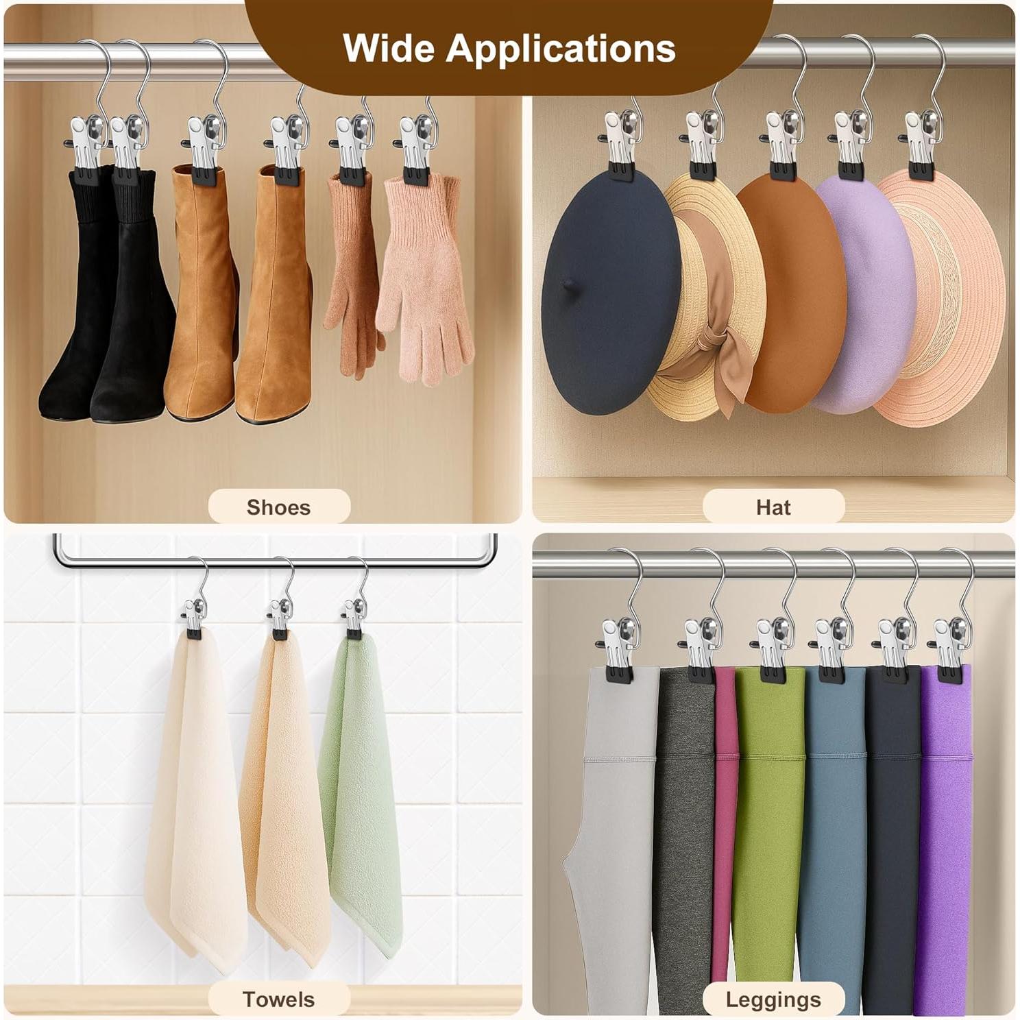 Clips para Colgar Ropa Myfolrena 18 Piezas Metal Negro