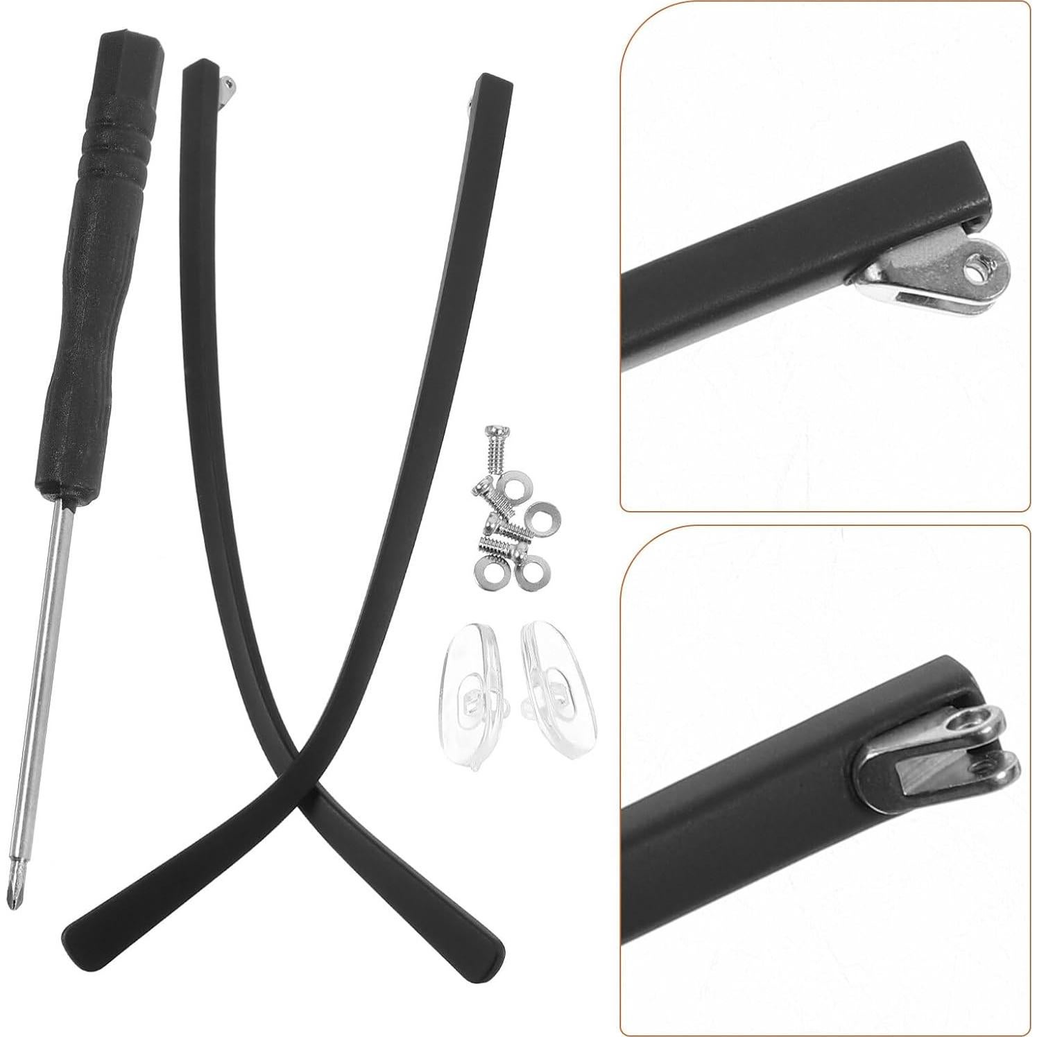 Patas de Gafas Reemplazo Ipetboom TR90 Negro 13.8x0.9cm