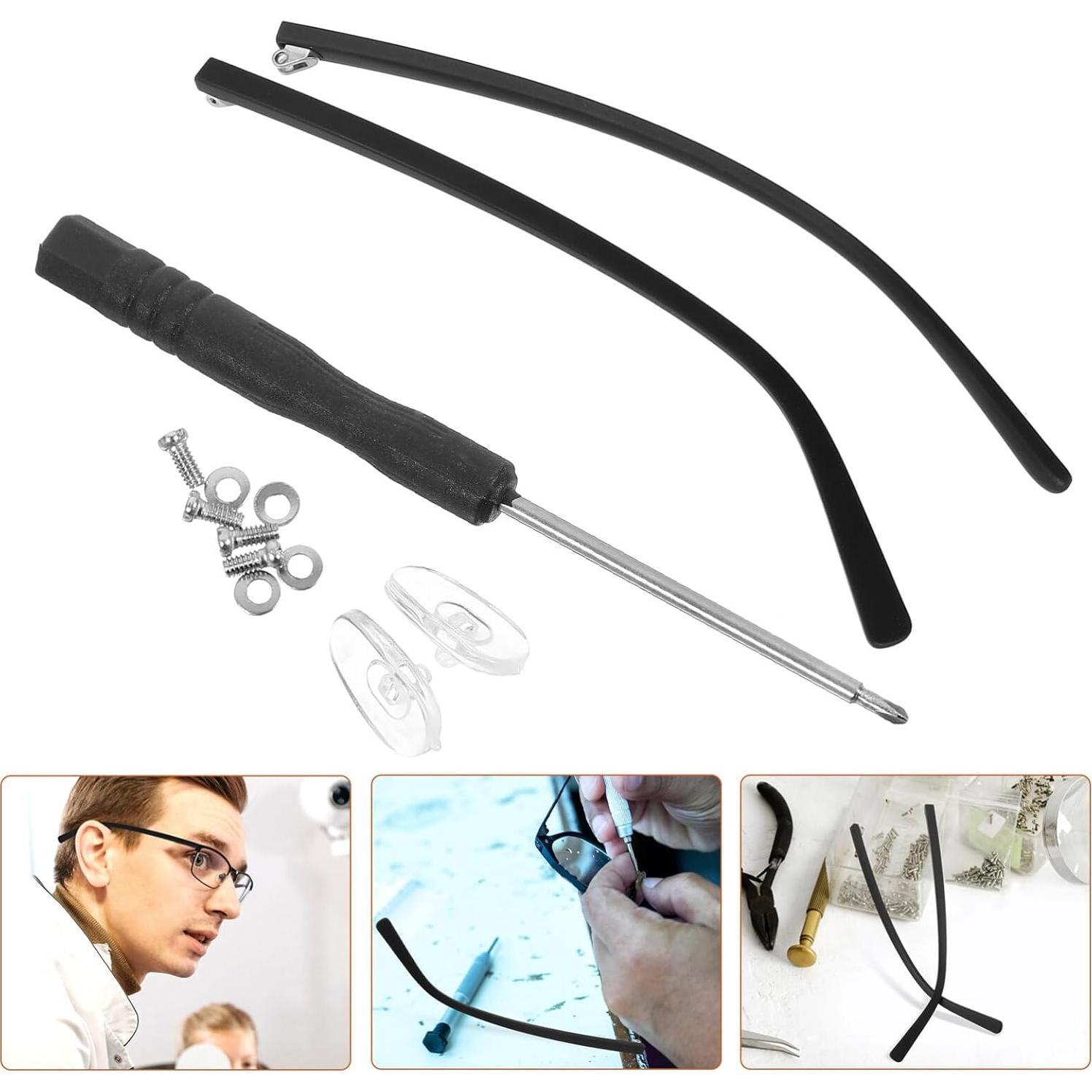 Patas de Gafas Reemplazo Ipetboom TR90 Negro 13.8x0.9cm