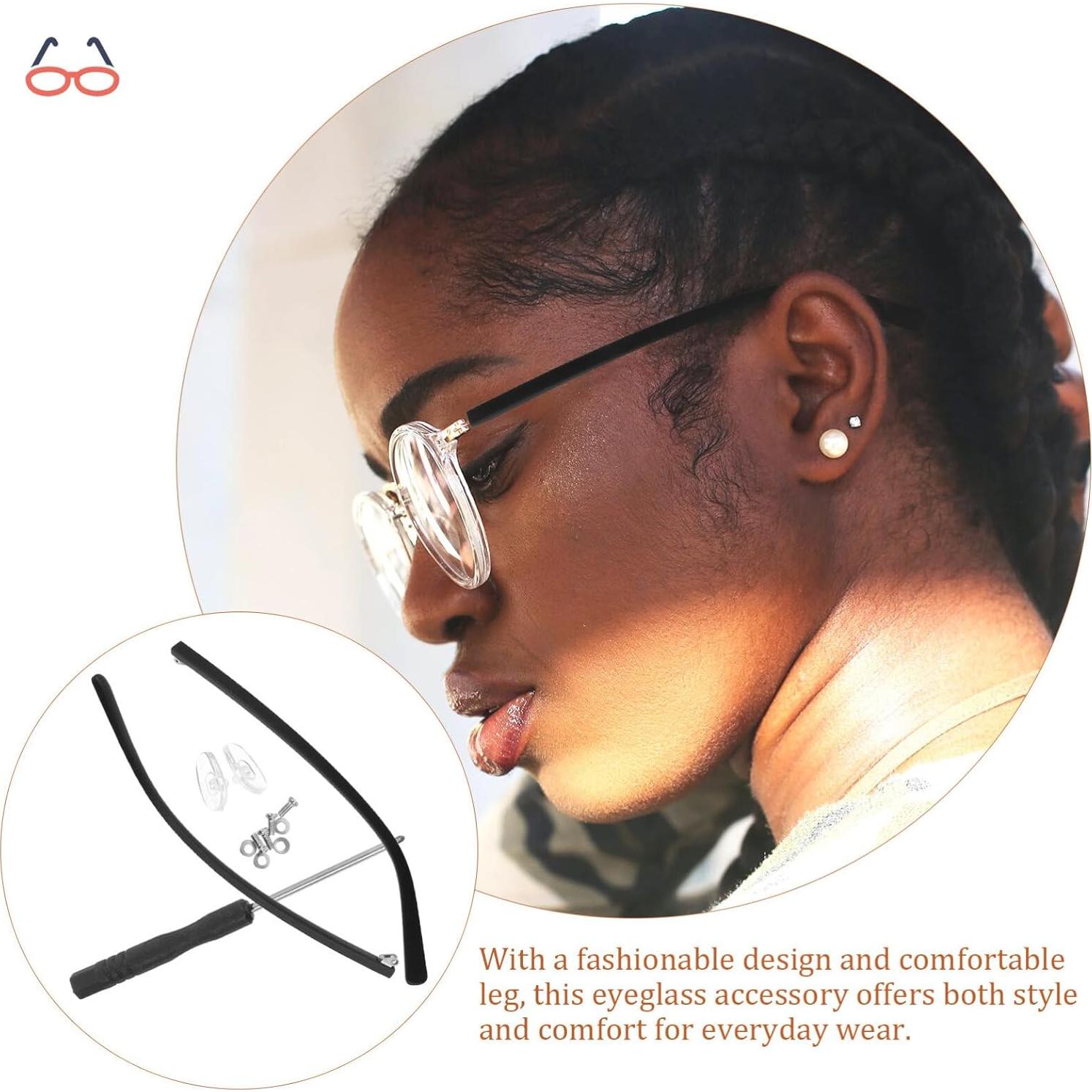 Patas de Gafas Reemplazo Ipetboom TR90 Negro 13.8x0.9cm