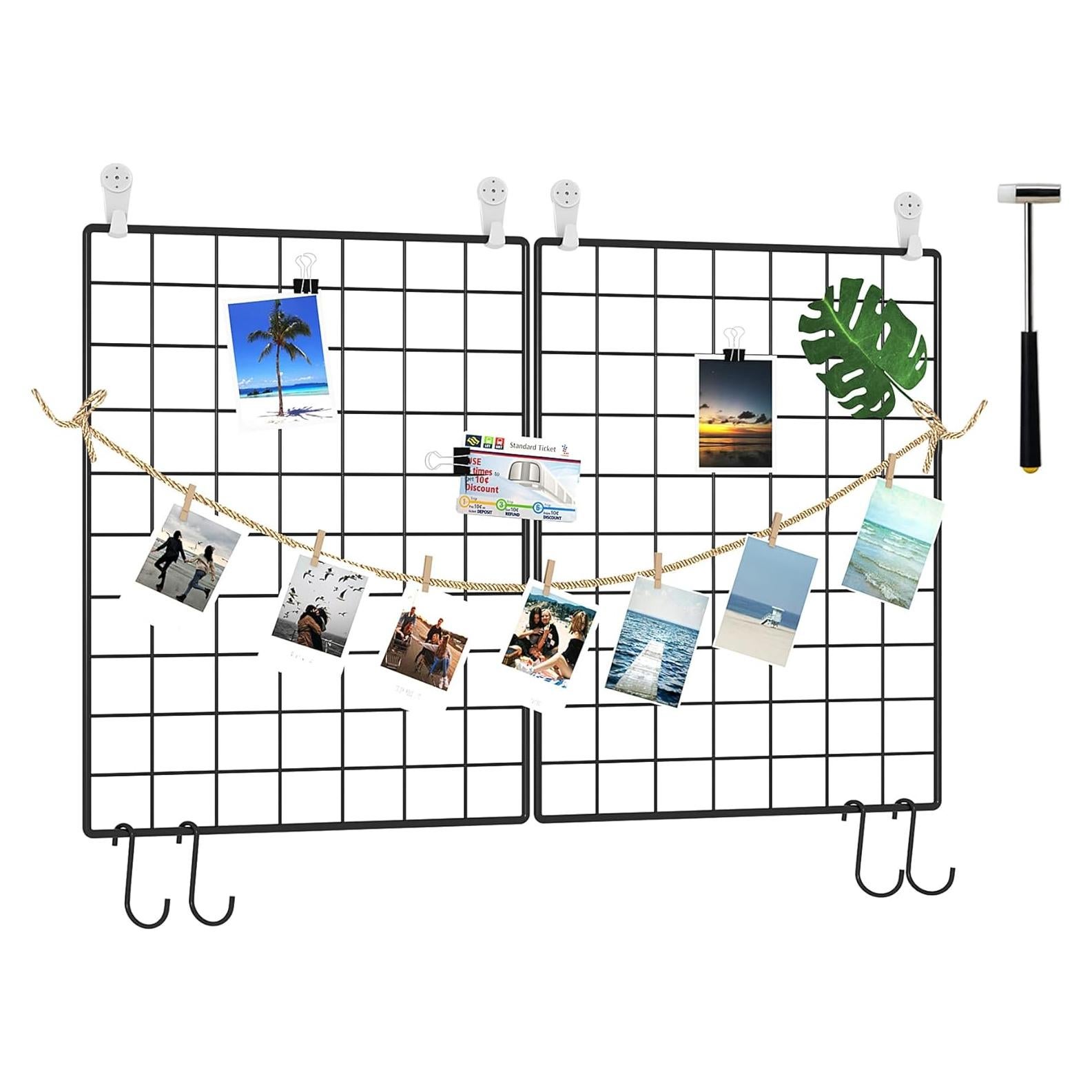 Conjunto de 2 paneles de rejilla C&AHOME 40x30cm Negro