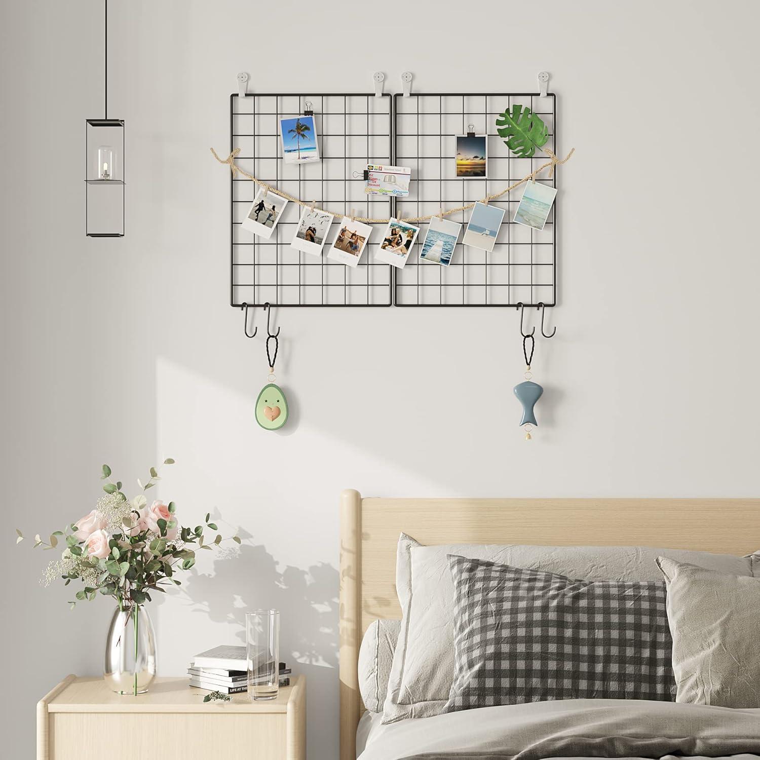 Conjunto de 2 paneles de rejilla C&AHOME 40x30cm Negro