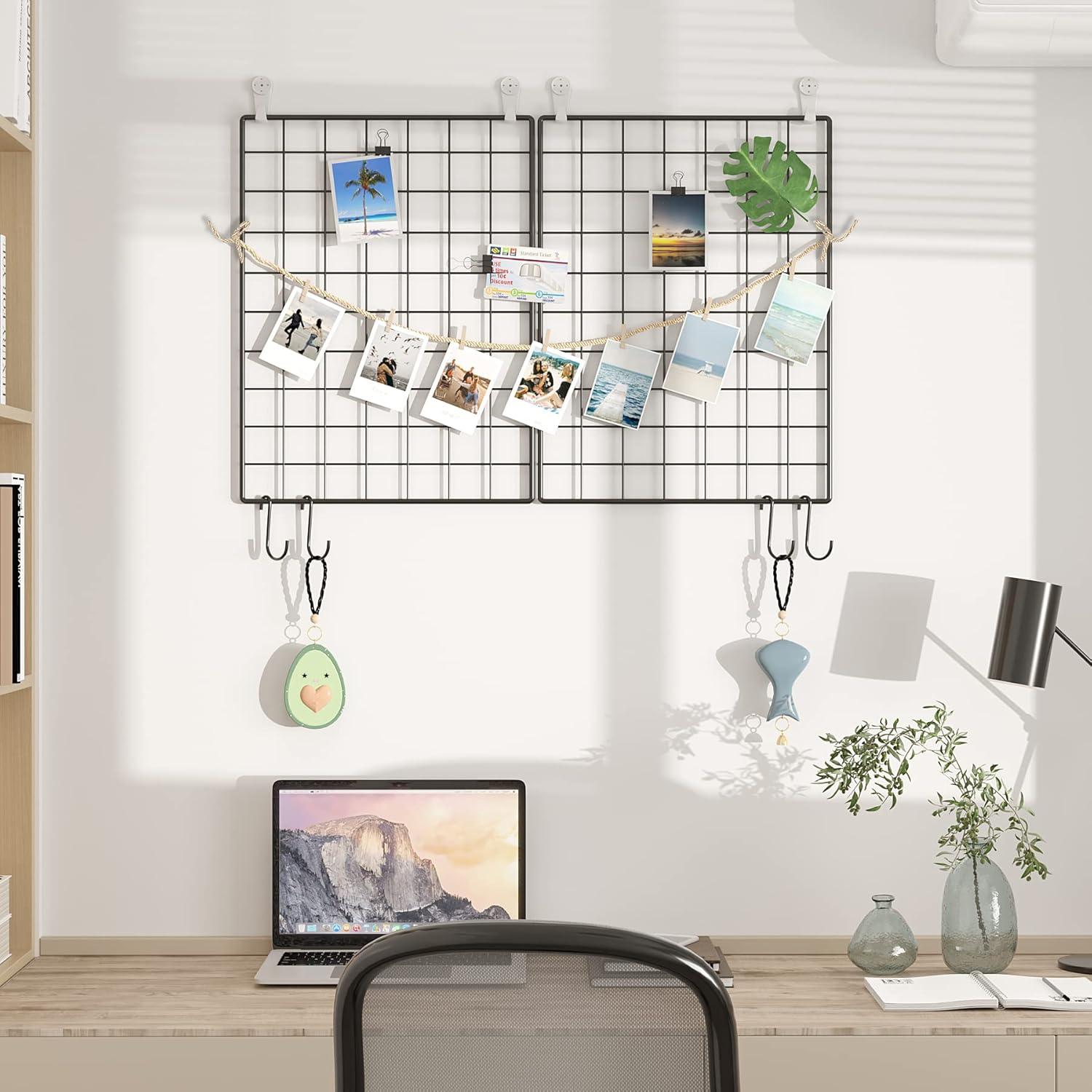 Conjunto de 2 paneles de rejilla C&AHOME 40x30cm Negro