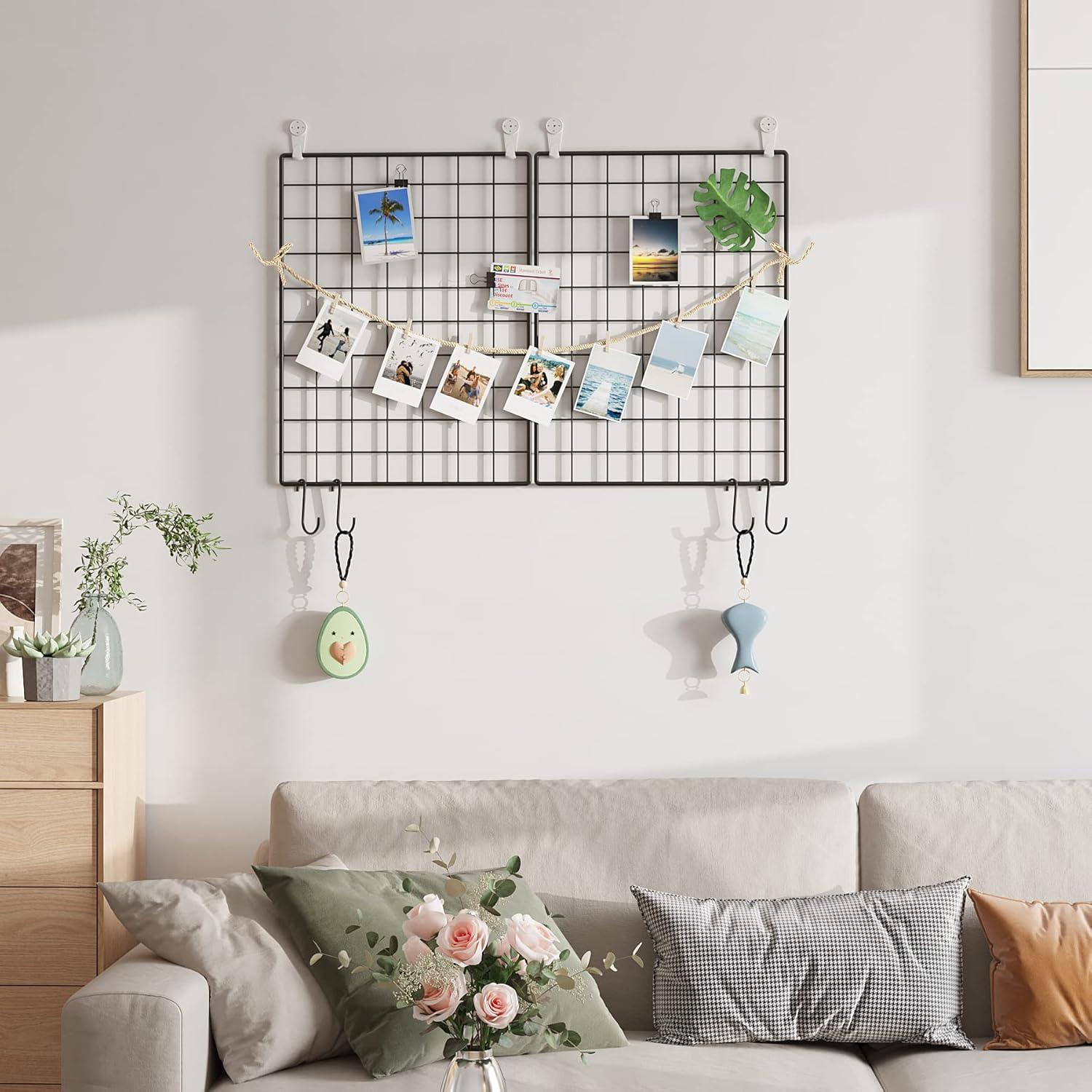 Conjunto de 2 paneles de rejilla C&AHOME 40x30cm Negro