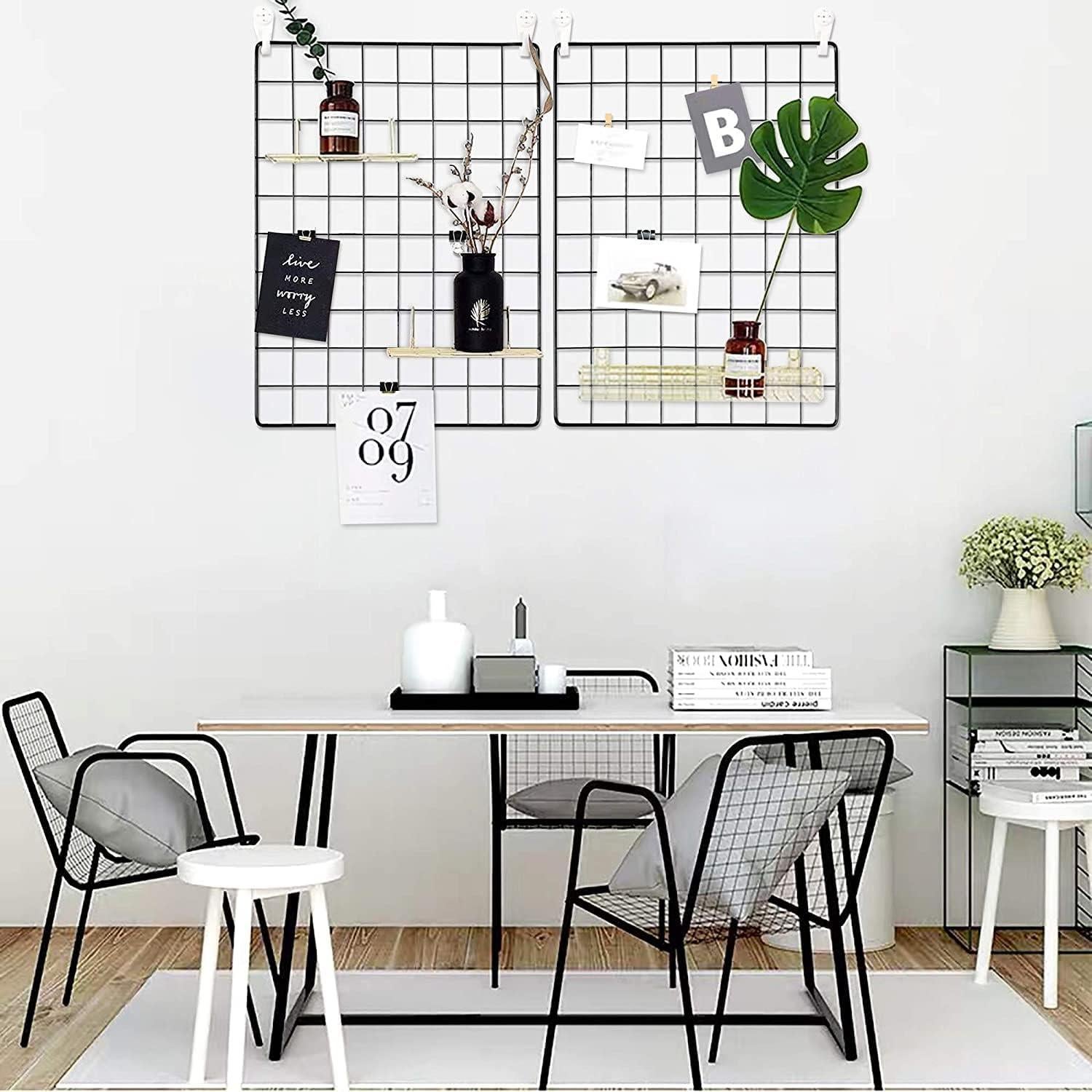 Conjunto de 2 paneles de rejilla C&AHOME 40x30cm Negro