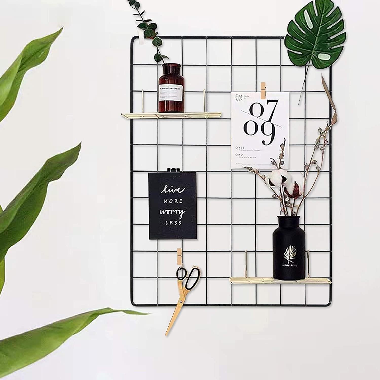 Conjunto de 2 paneles de rejilla C&AHOME 40x30cm Negro