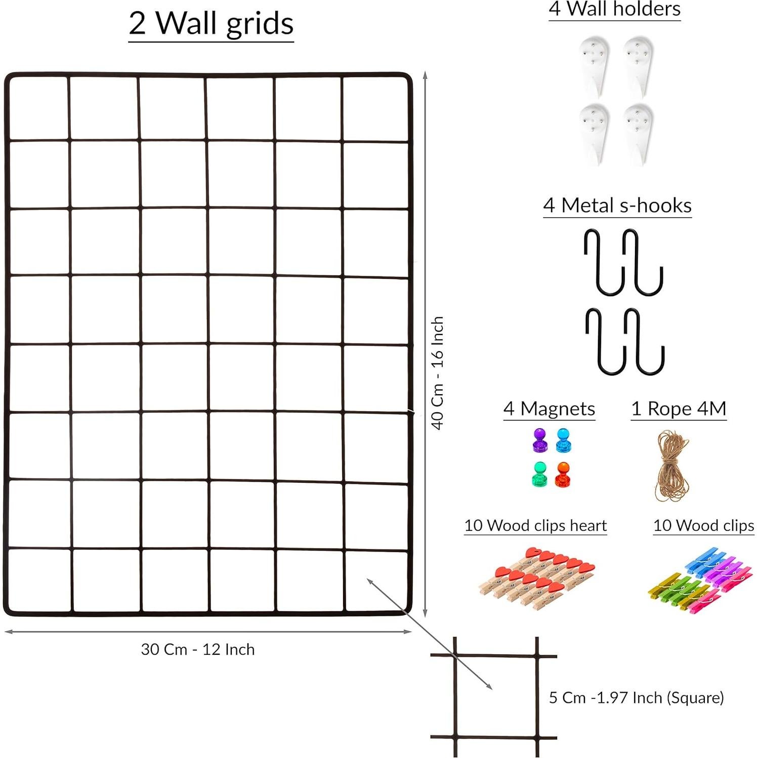 Paquete de 2 Paneles de Rejilla de Alambre Odoxia 40x30 cm