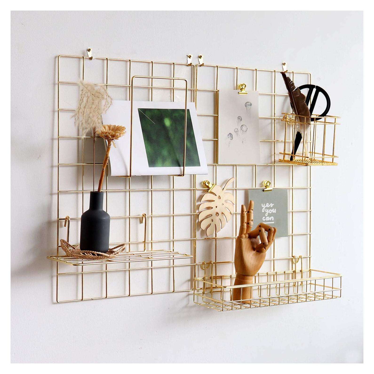 Panel de Rejilla FRIADE Dorado 44.5x30 cm para Fotos y Organización