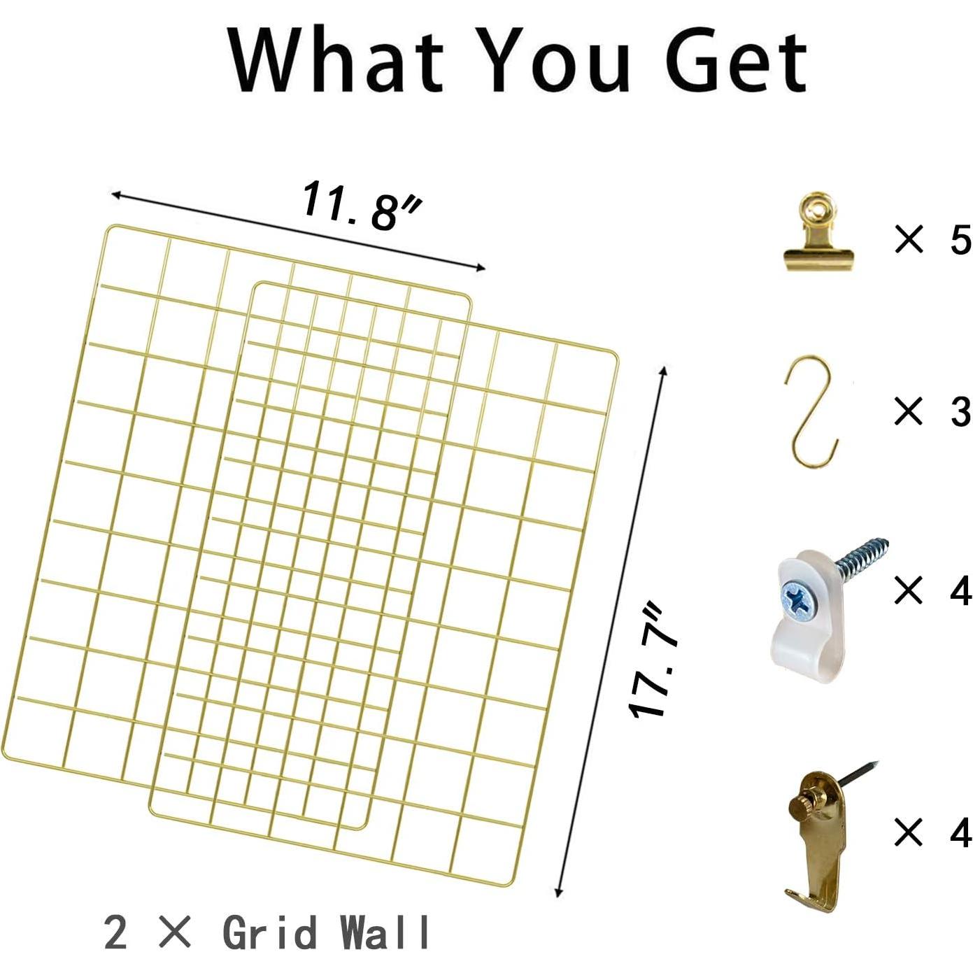 Panel de Rejilla FRIADE Dorado 44.5x30 cm para Fotos y Organización