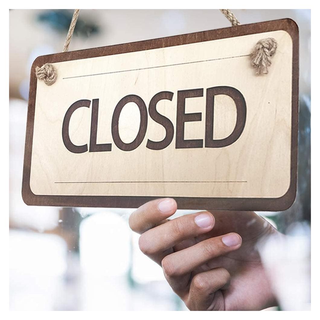 Cartel Abierto Cerrado de Madera IRICUS 38x18 cm Doble Cara