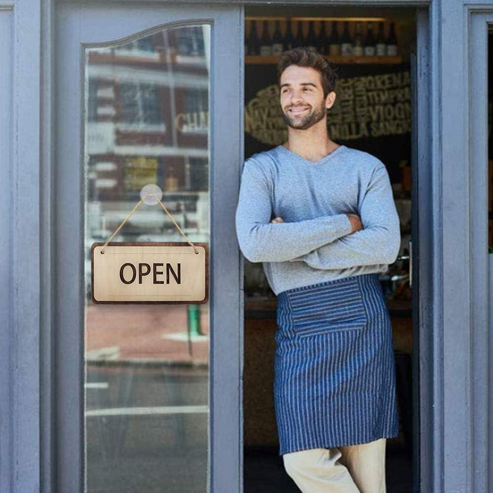 Cartel Abierto Cerrado de Madera IRICUS 38x18 cm Doble Cara