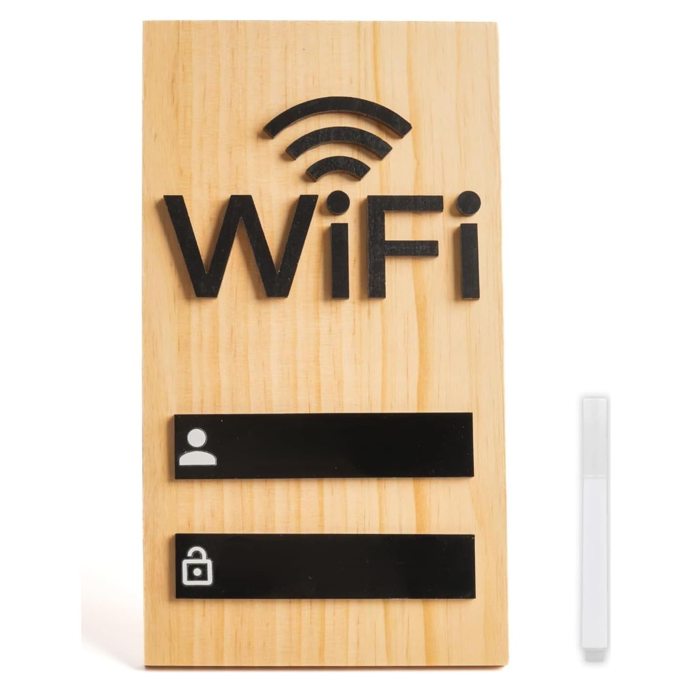 Señal WIFI Parvigo de Madera de Pino 25.4x14 cm con Marcador