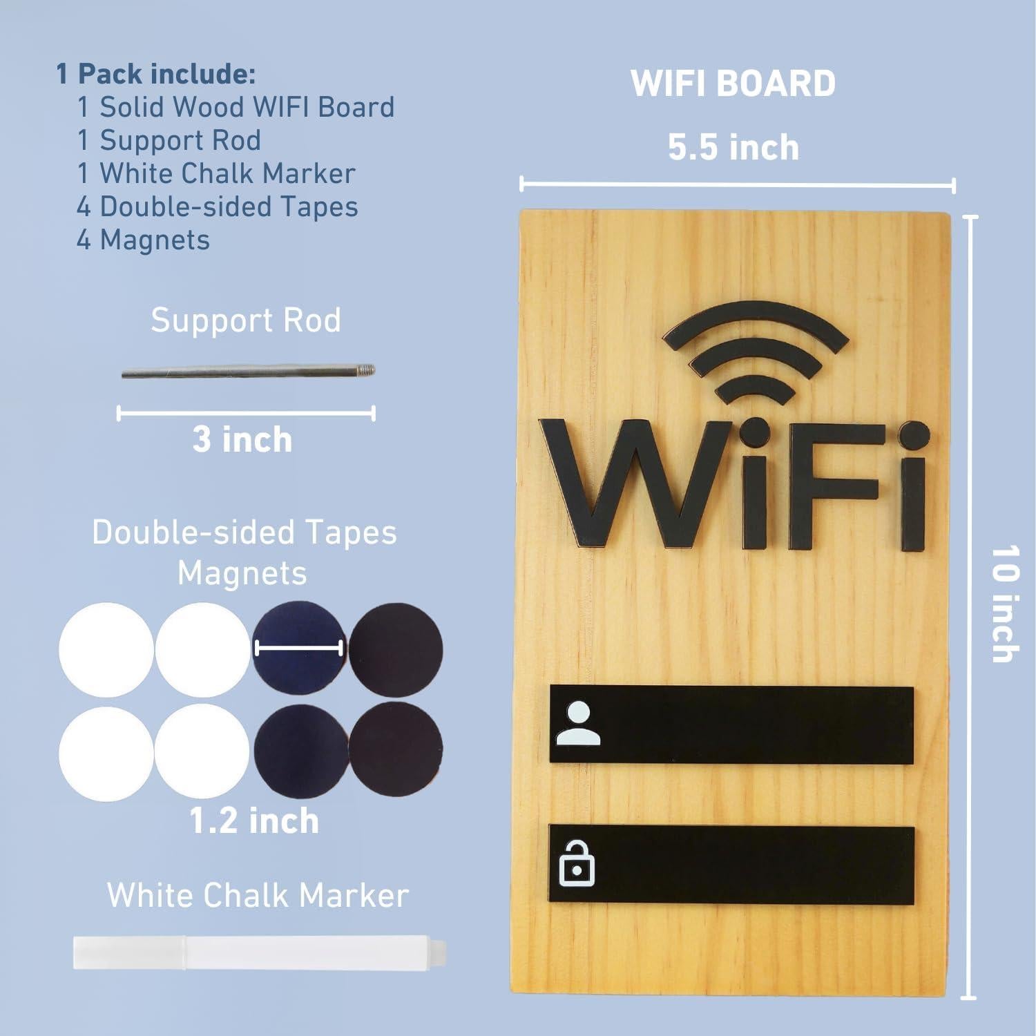 Señal WIFI Parvigo de Madera de Pino 25.4x14 cm con Marcador