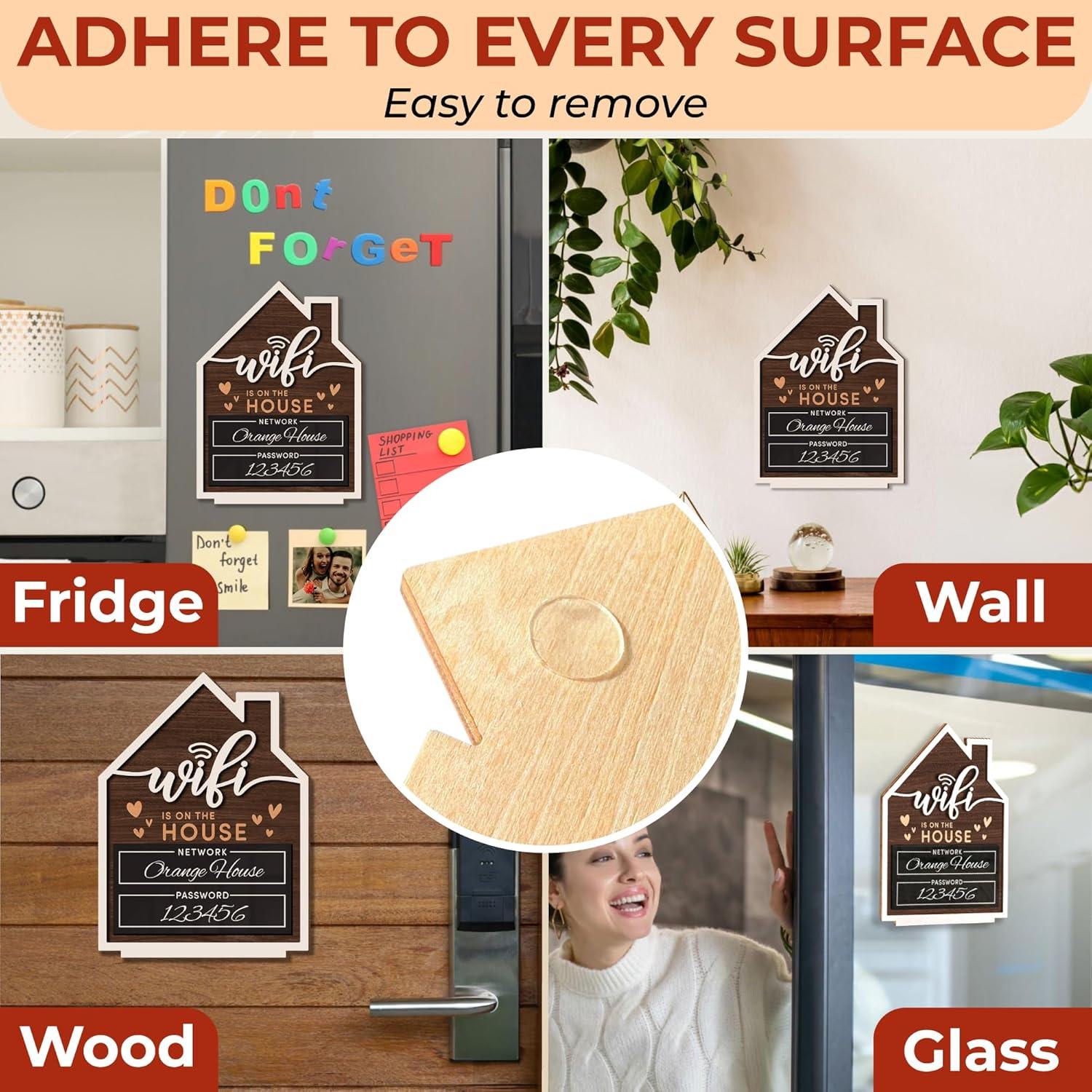 Cartel de Wifi para Invitados WOODAMORE - Madera 15x20 cm