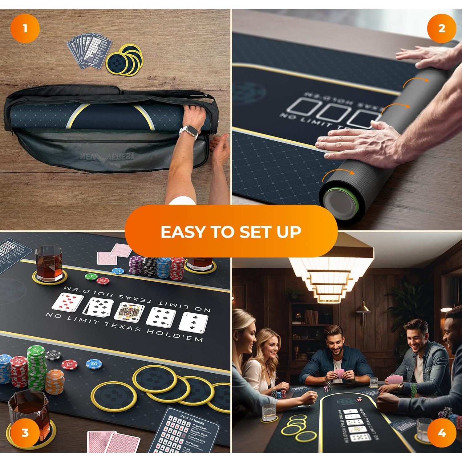 Mesa de Póker Newverest 177,8x88,9cm para 10 Jugadores