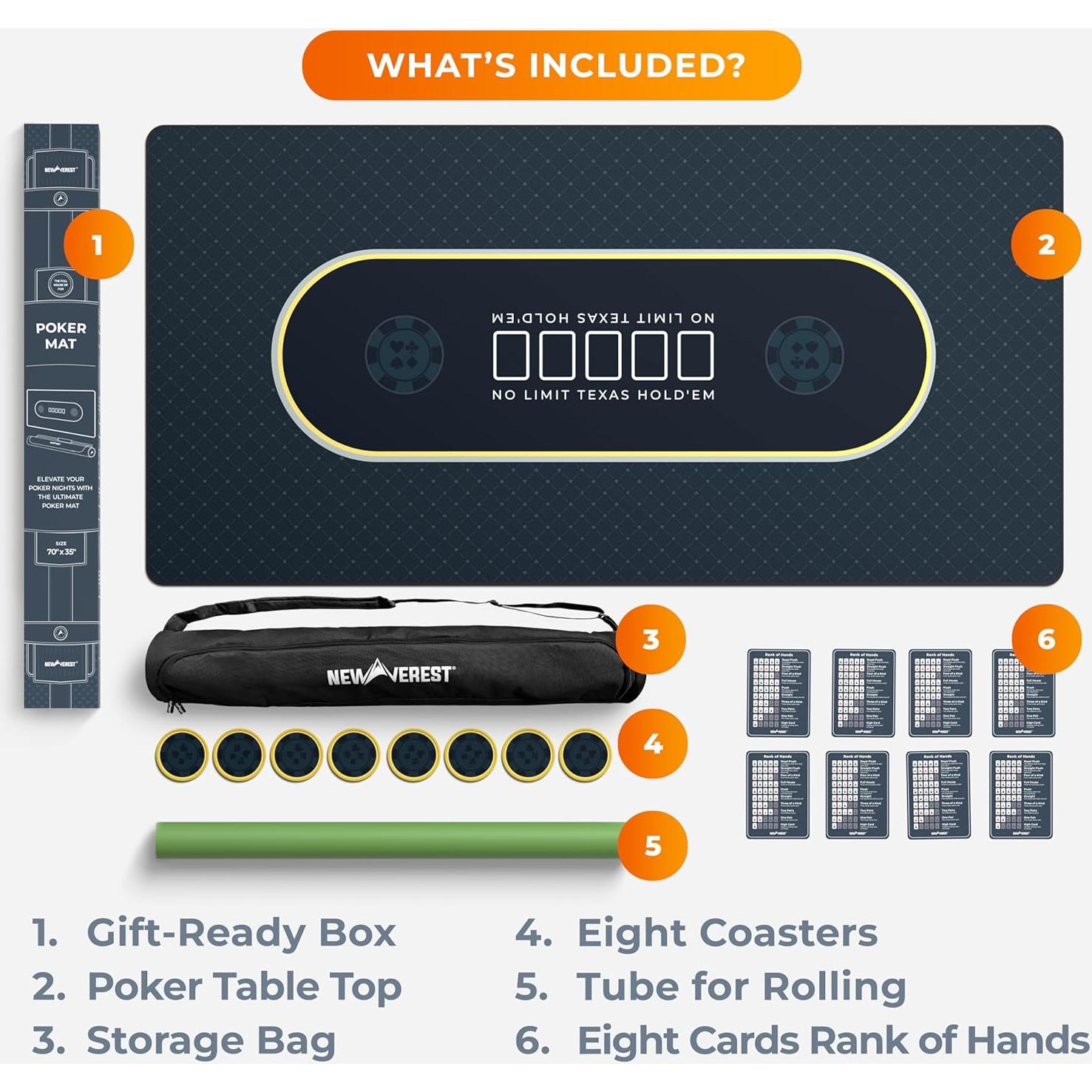 Mesa de Póker Newverest 177,8x88,9cm para 10 Jugadores