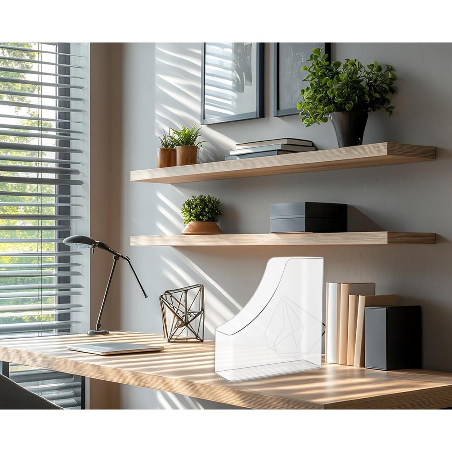 Paquete de 2 Soportes Verticales Acrílico Transparente QXBXYHM