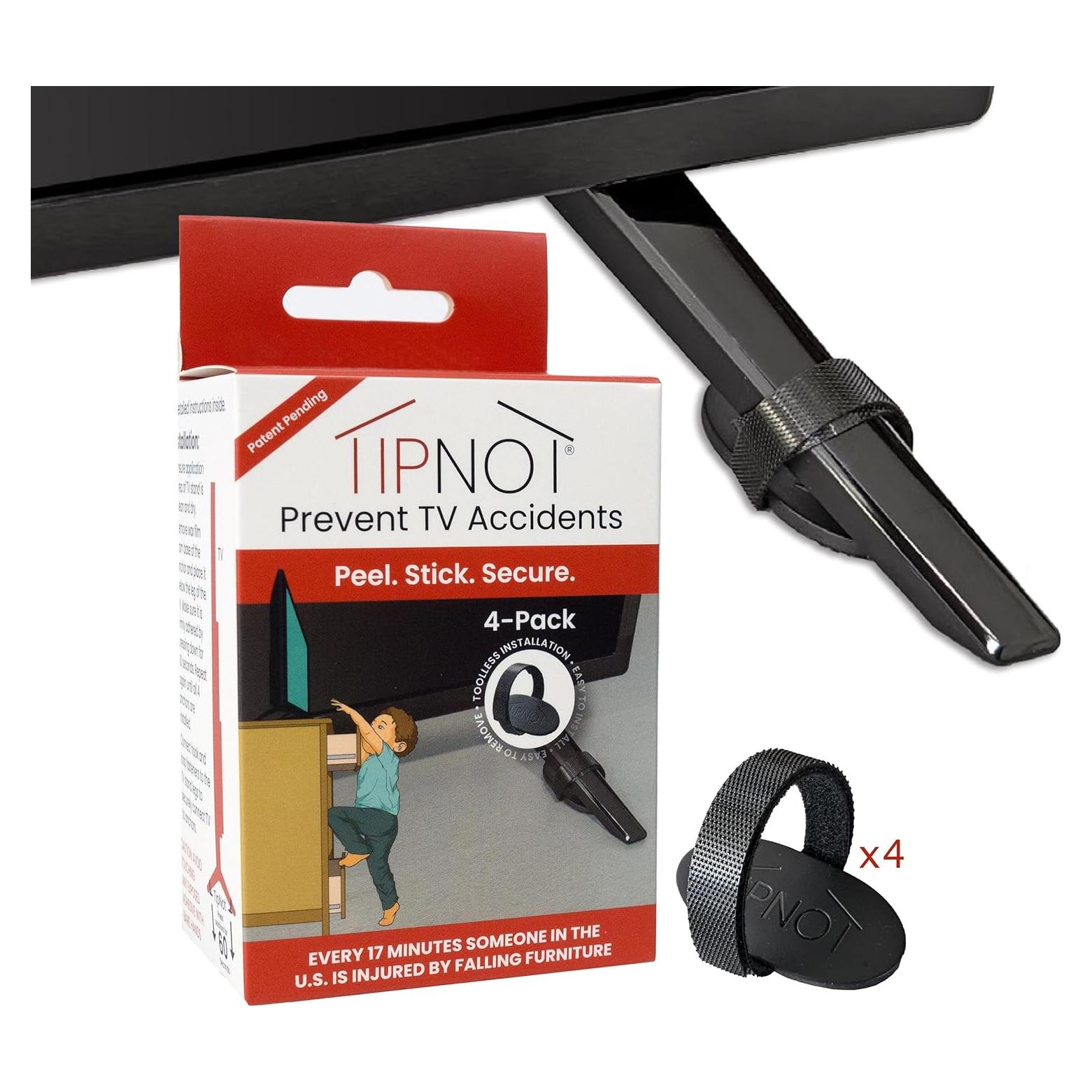 Anclaje de TV TipNot Sin Taladro 4-Pack - Protección Niños