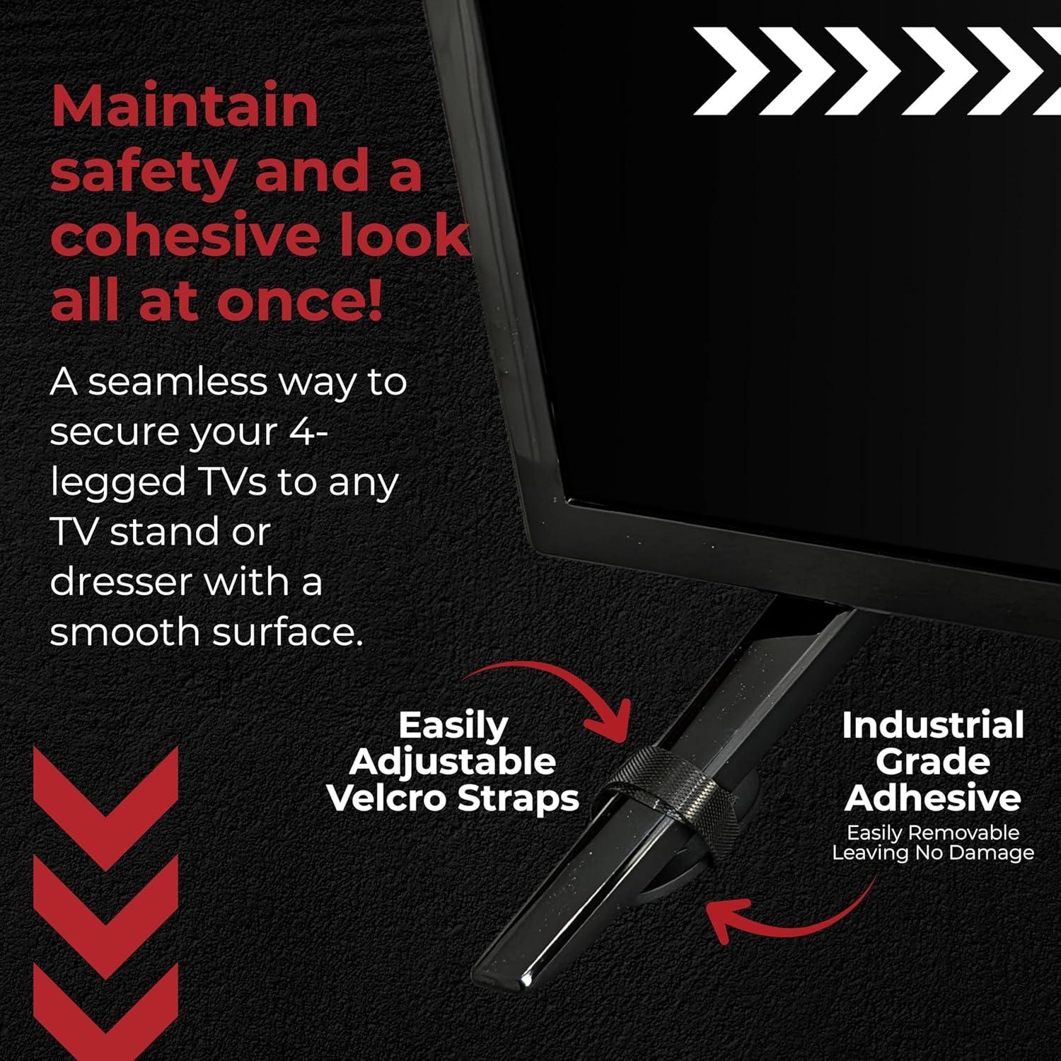 Anclaje de TV TipNot Sin Taladro 4-Pack - Protección Niños