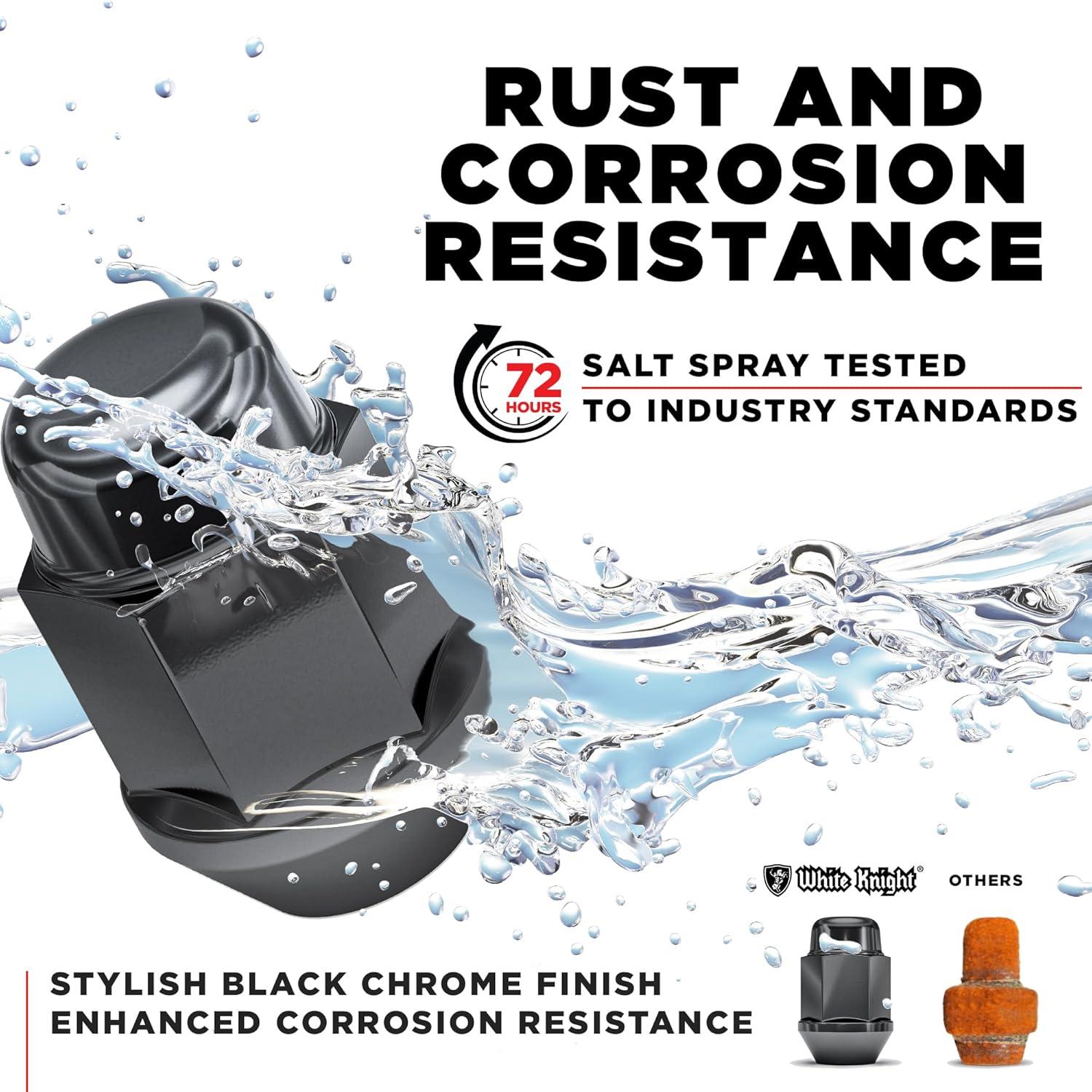 Kit de Tuercas de Rueda White Knight M12x1.50 Cromo Negro