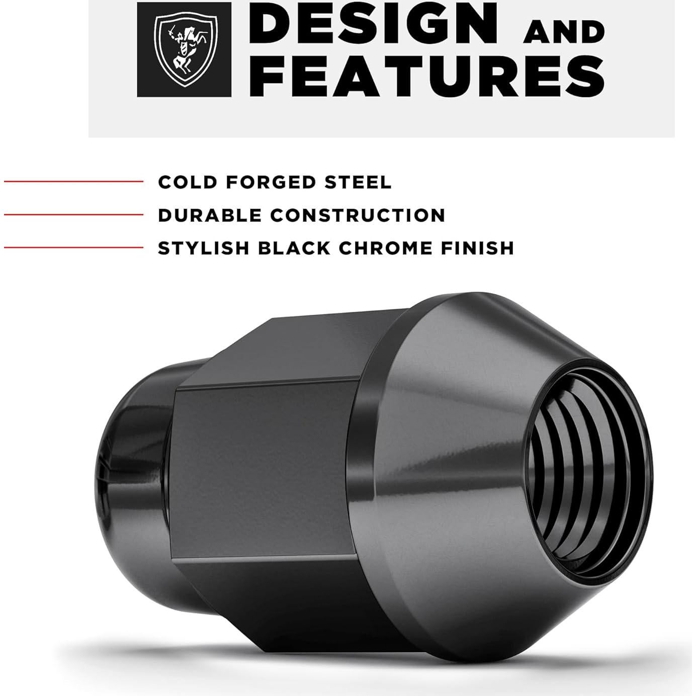 Kit de Tuercas de Rueda White Knight M12x1.50 Cromo Negro