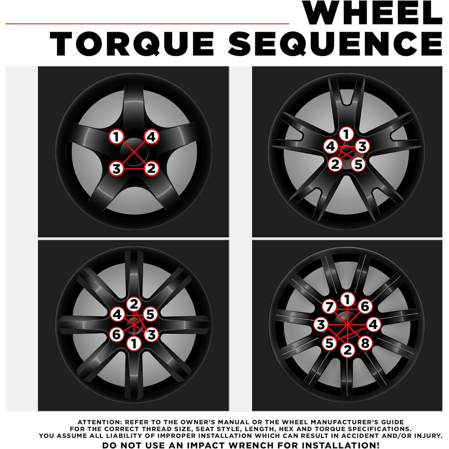 Kit de Tuercas de Rueda White Knight M12x1.50 Cromo Negro