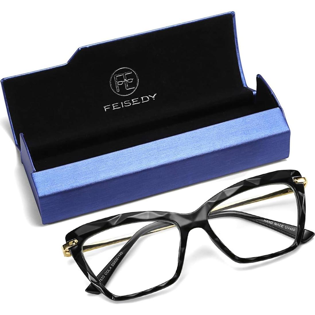 Gafas de Ojo de Gato FEISEDY Lentes Transparentes para Mujeres
