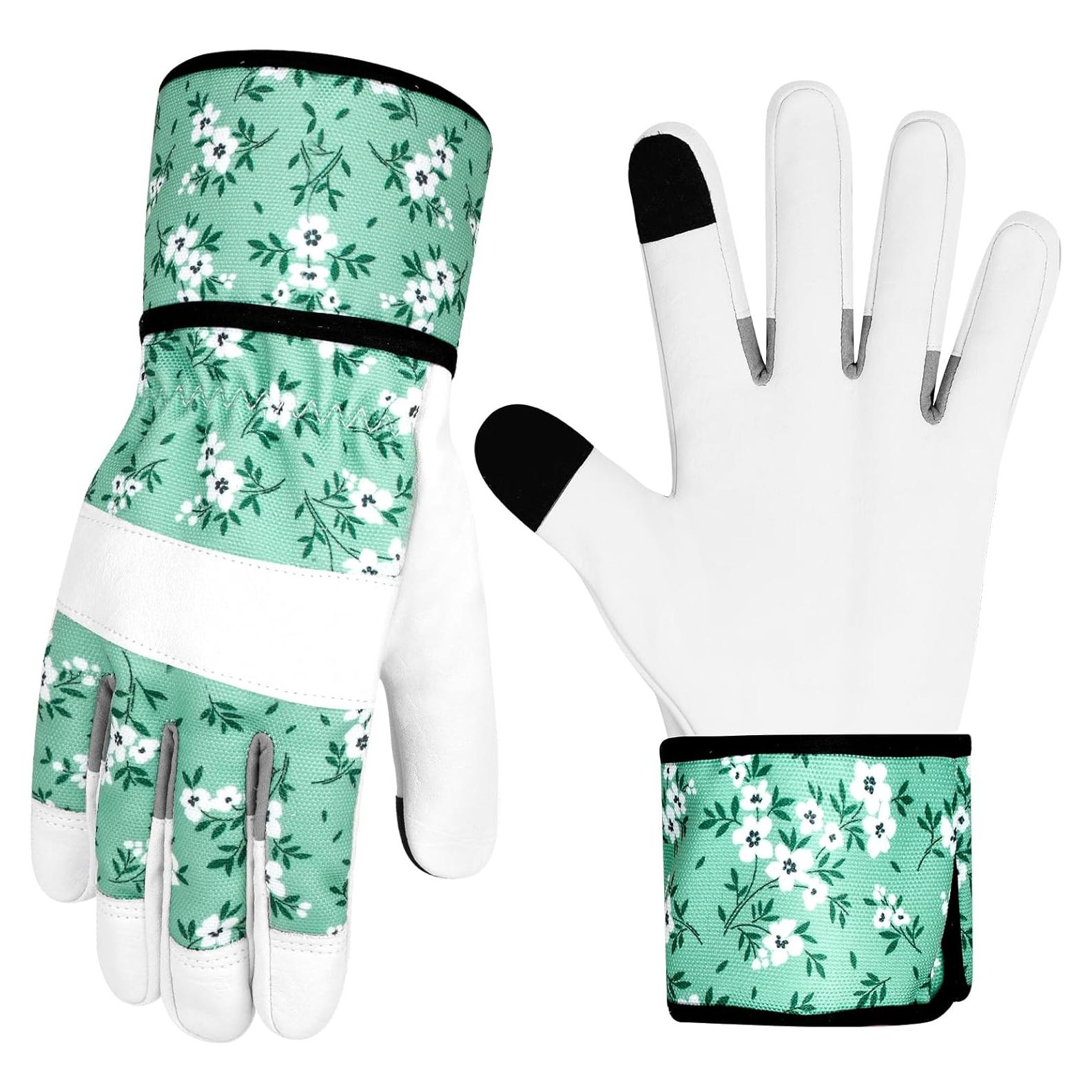 Guantes de Jardinería de Cuero para Mujeres - Táctiles y Resistentes