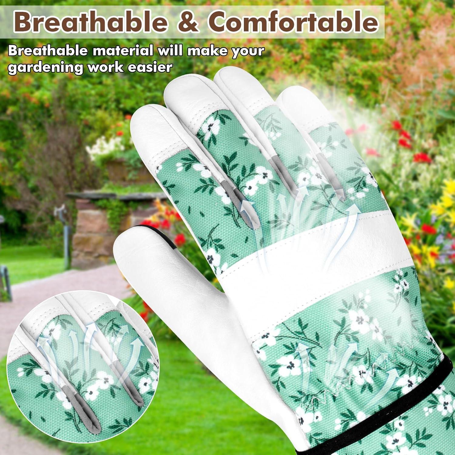 Guantes de Jardinería de Cuero para Mujeres - Táctiles y Resistentes