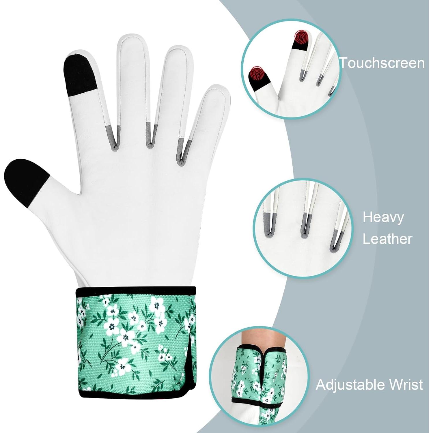 Guantes de Jardinería de Cuero para Mujeres - Táctiles y Resistentes