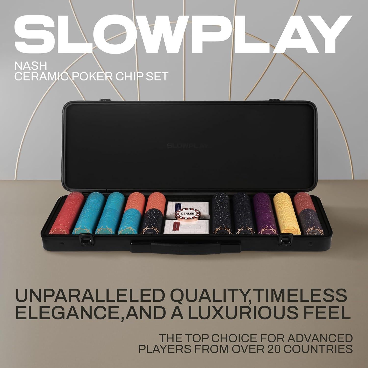 Fichas de Póker SLOWPLAY 300 PCS Cerámica 39mm Estuche Duradero