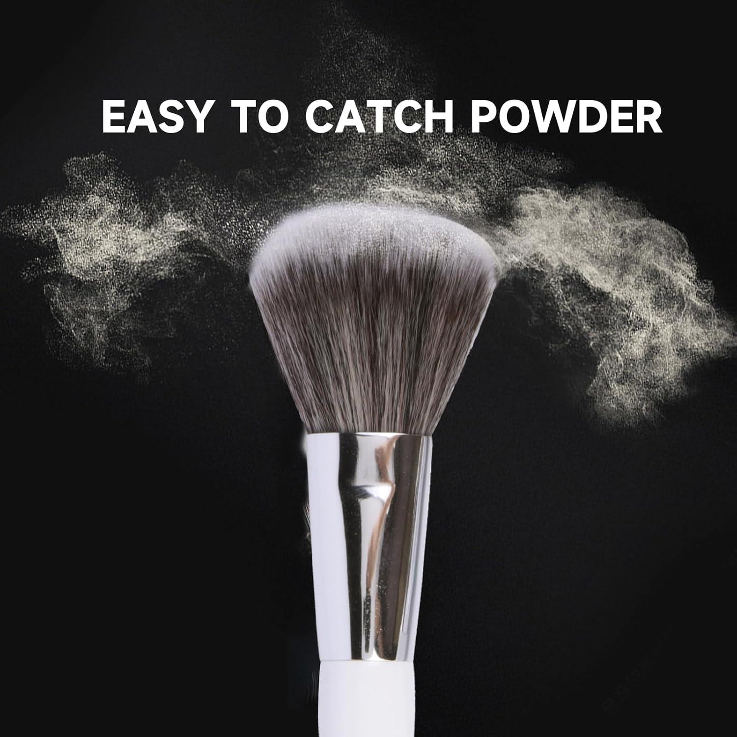 Juego de Brochas de Maquillaje Brush Master 5PCS Viaje Blanco
