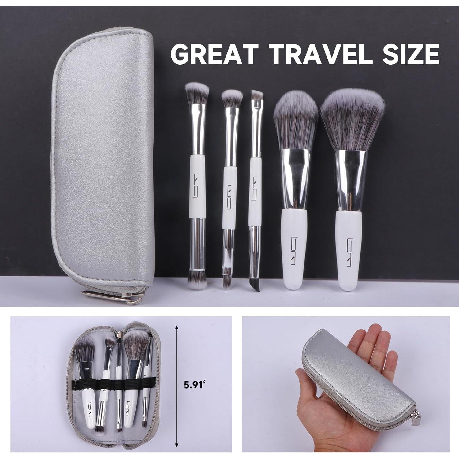 Juego de Brochas de Maquillaje Brush Master 5PCS Viaje Blanco