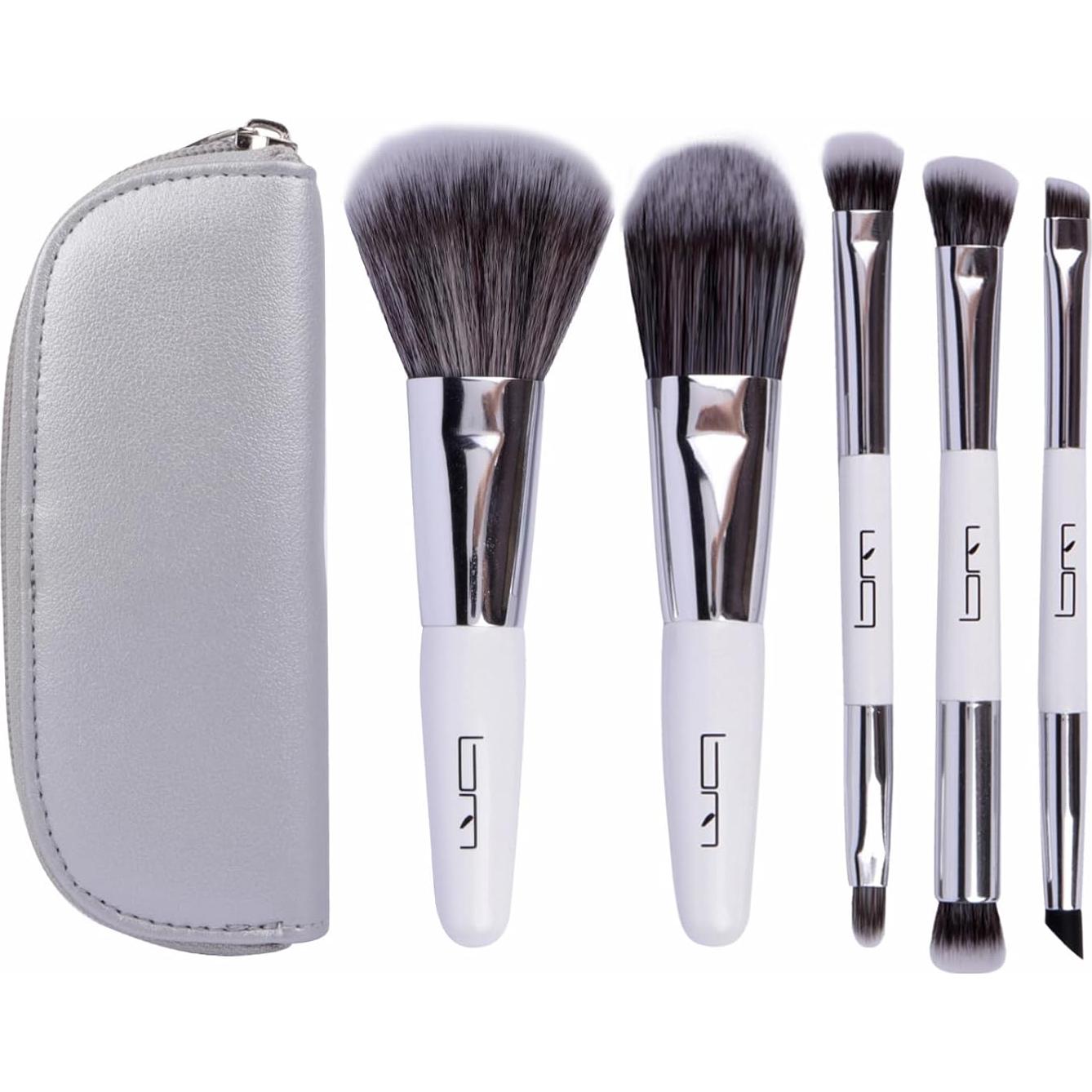 Juego de Brochas de Maquillaje Brush Master 5PCS Viaje Blanco