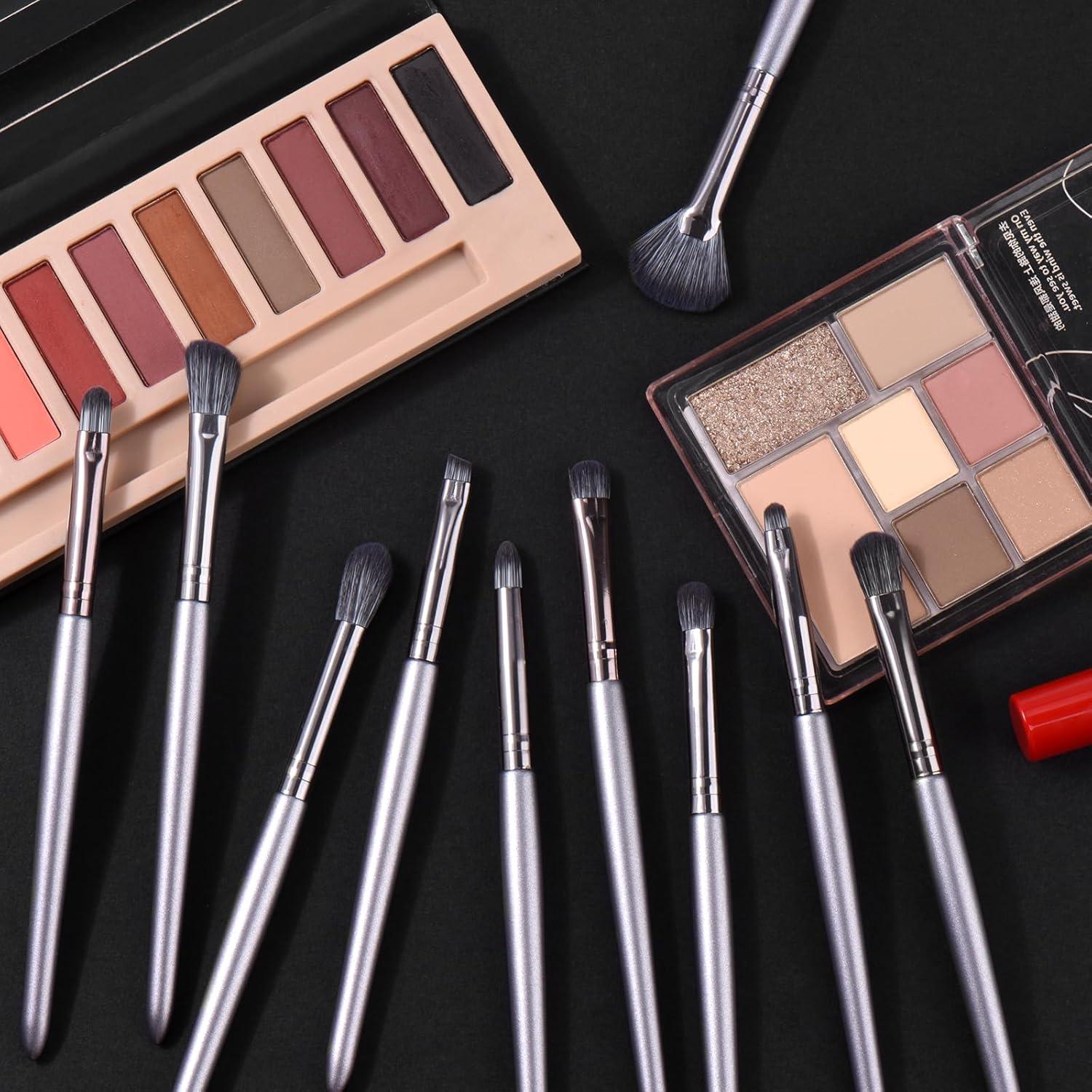 Juego de Brochas de Maquillaje SHELWIN 14 Piezas Gris