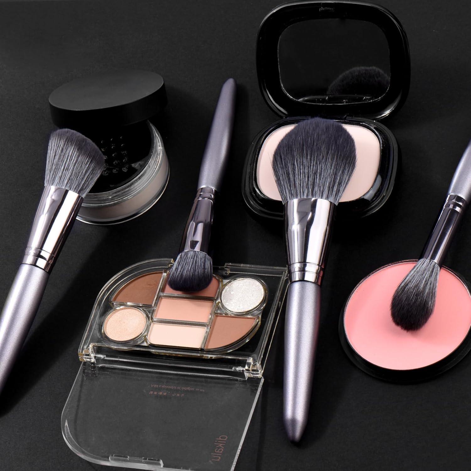 Juego de Brochas de Maquillaje SHELWIN 14 Piezas Gris