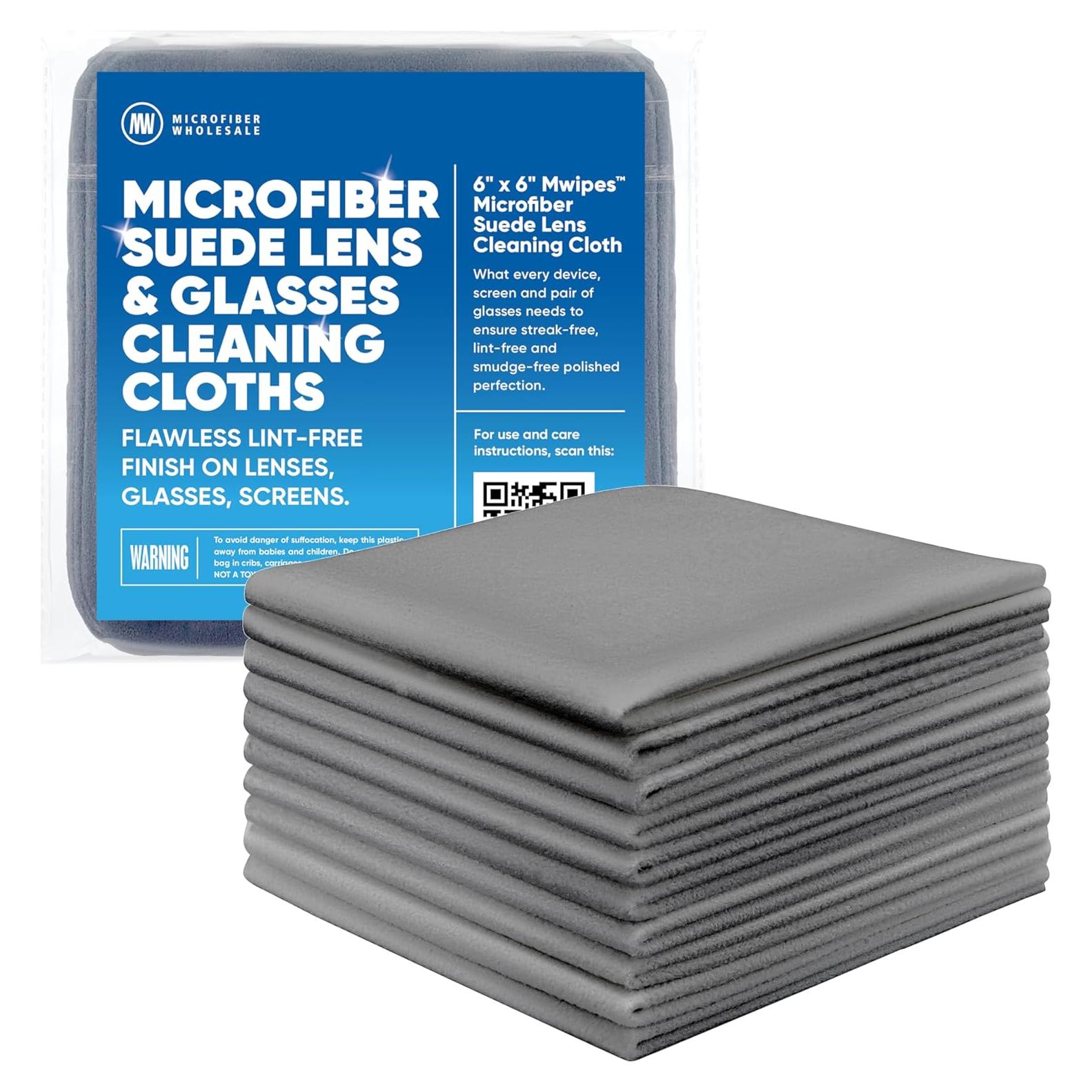 Paño de limpieza de lentes Microfiber Wholesale 10pk Gris 15x15 cm