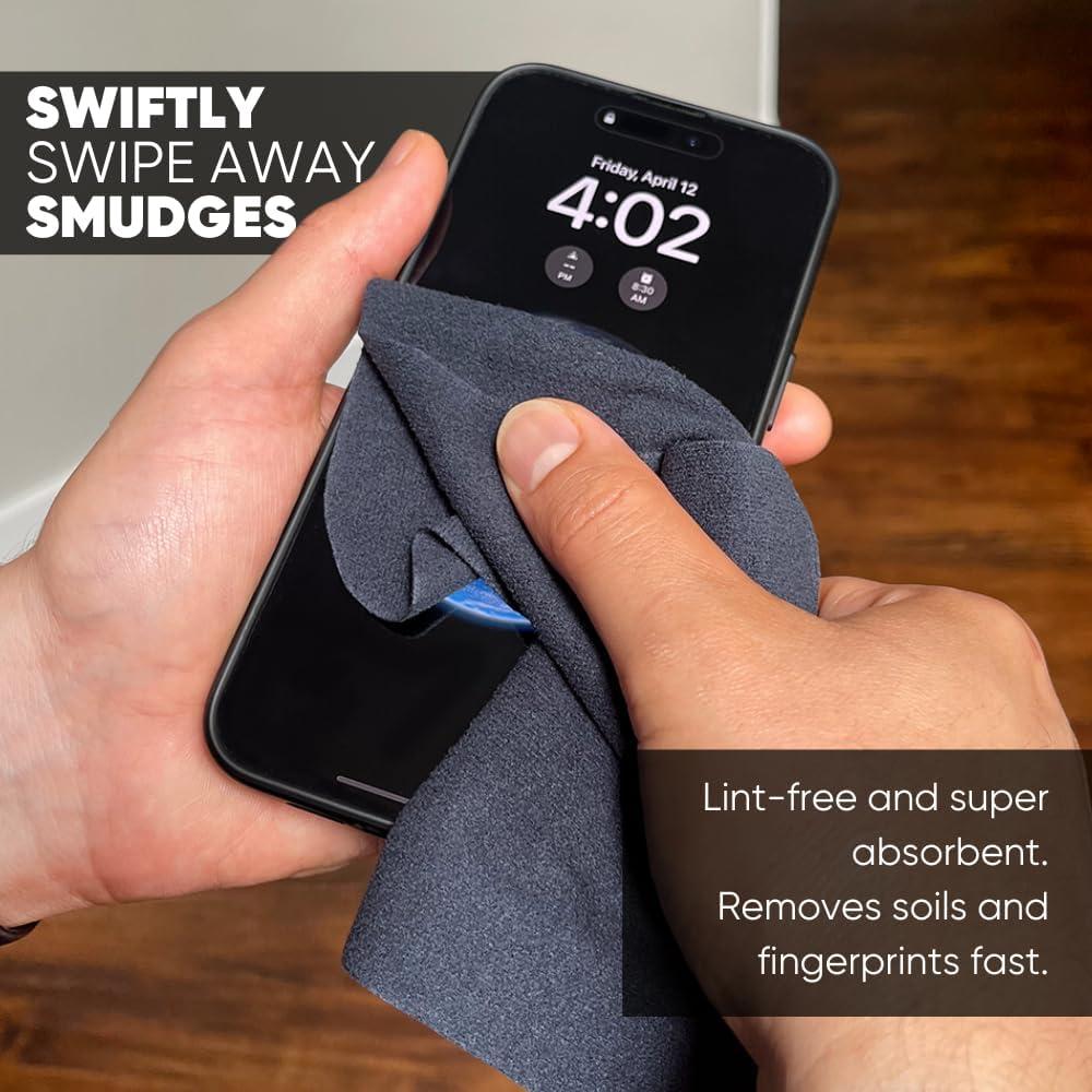 Paño de limpieza de lentes Microfiber Wholesale 10pk Gris 15x15 cm