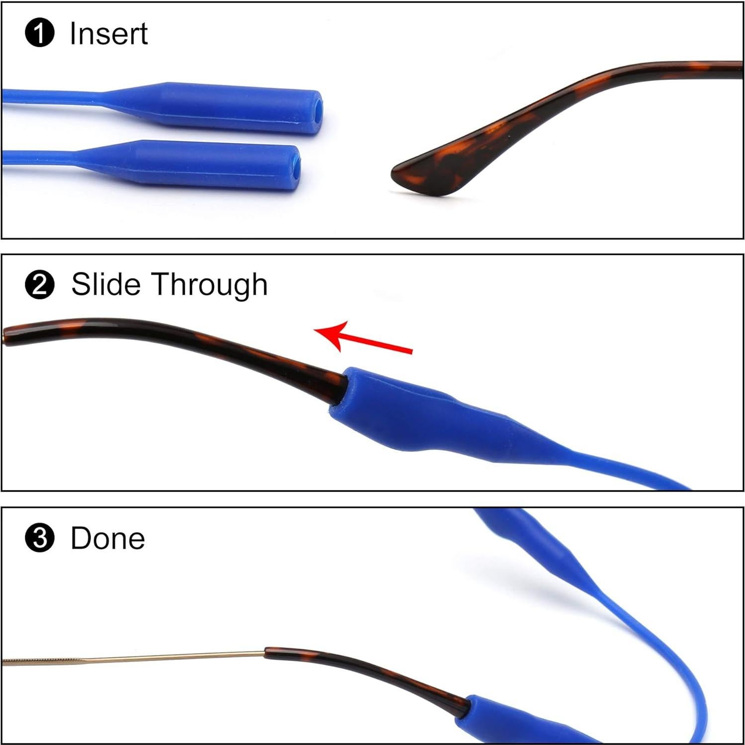 Soporte de Gafas JM Silicona Elástica Impermeable 3 Pzs