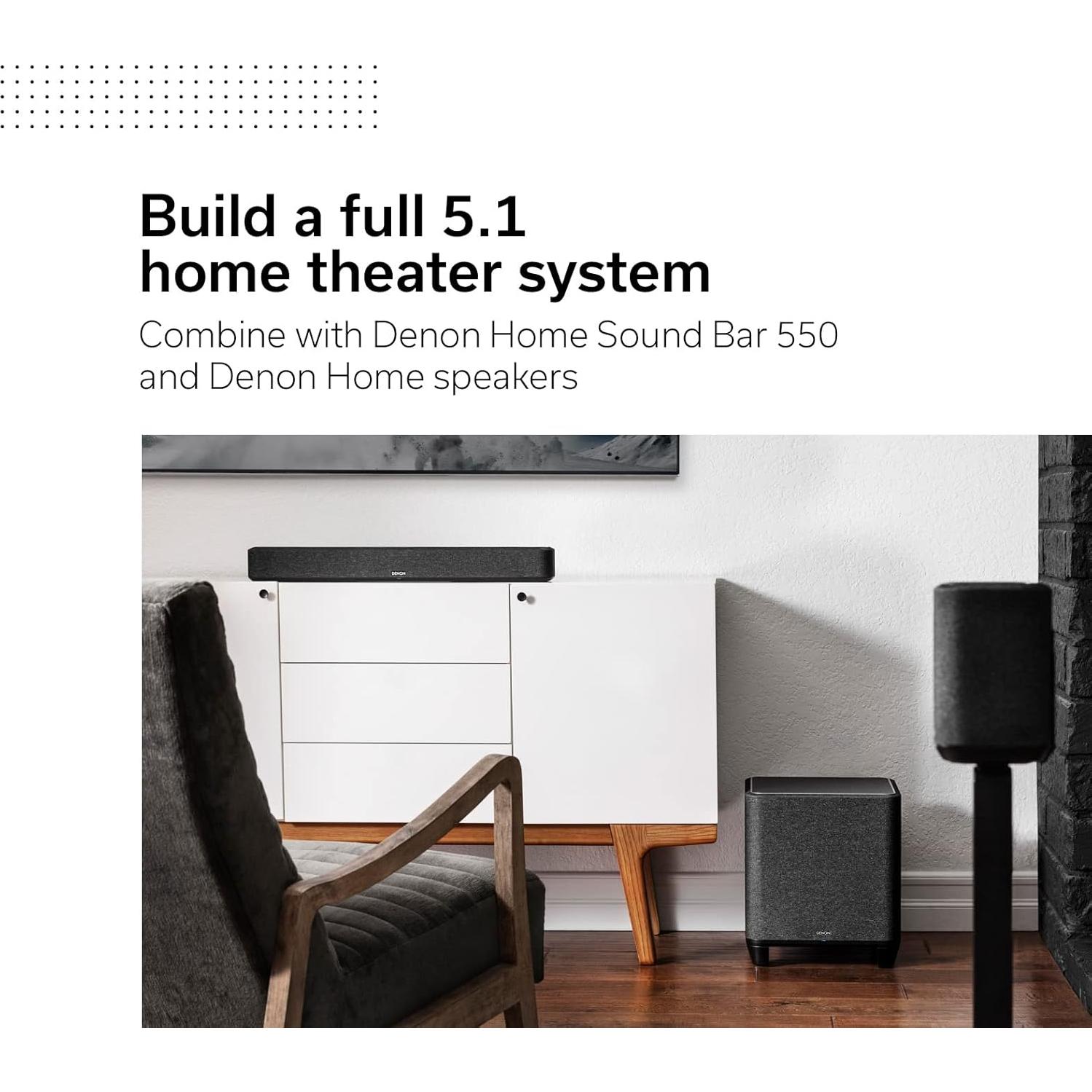 Subwoofer Denon Home 8" Inalámbrico para Sonido Envolvente