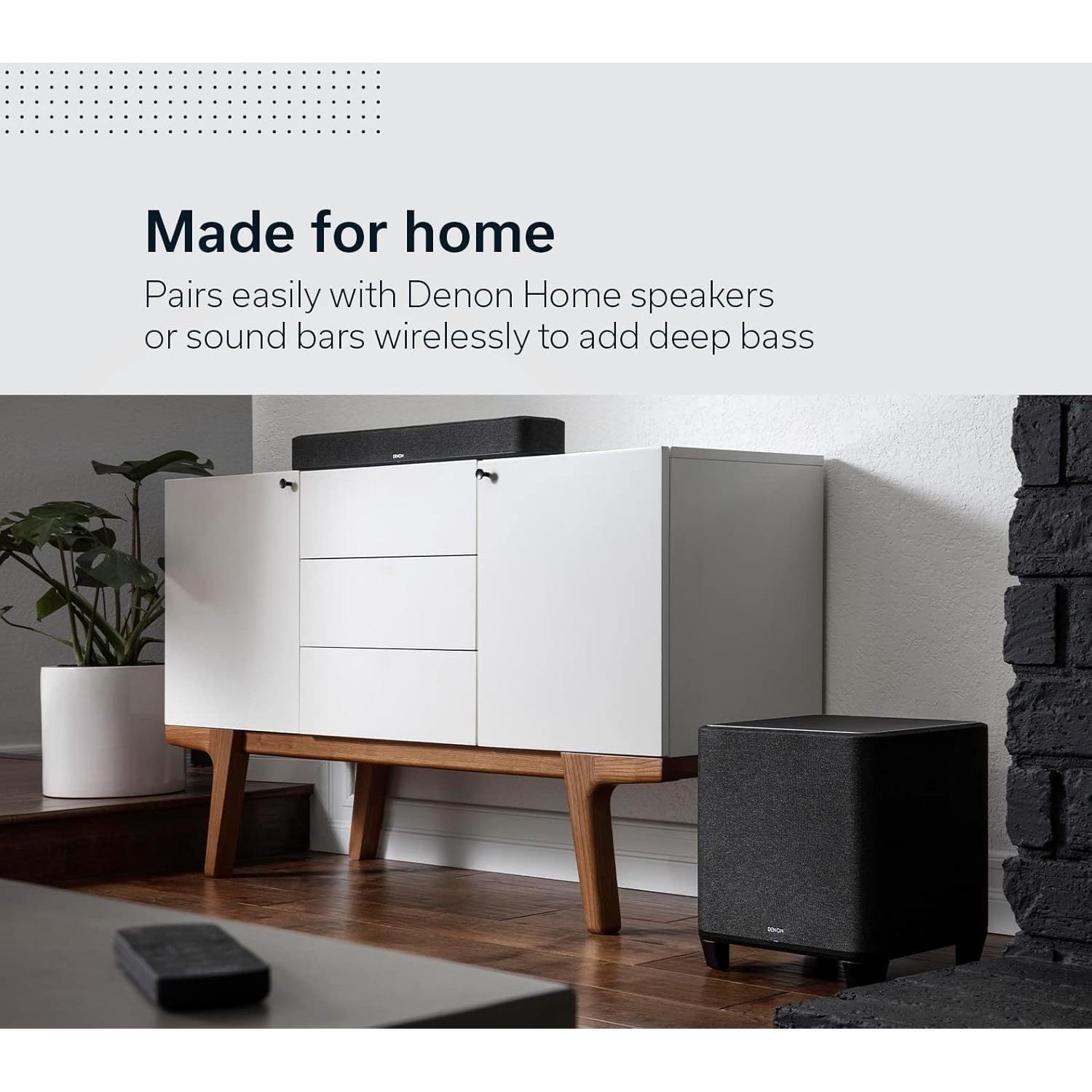 Subwoofer Denon Home 8" Inalámbrico para Sonido Envolvente