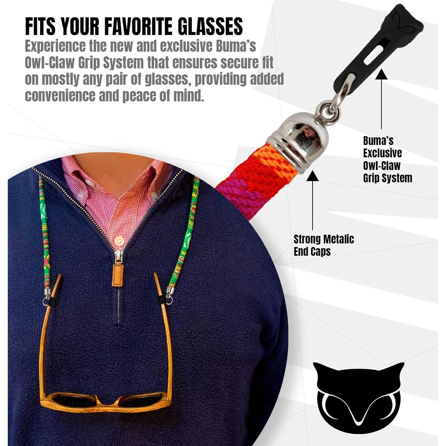 BUMA Soporte para Gafas - 2 Cuerdas de Algodón 69.85 cm