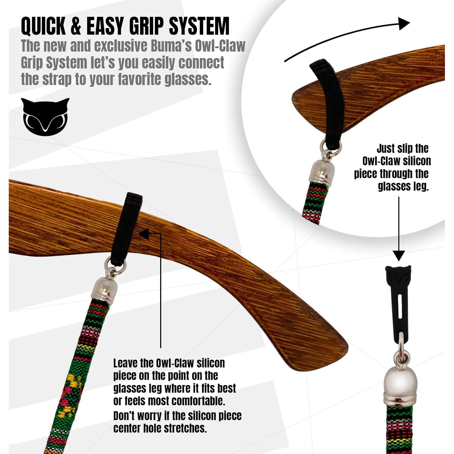 BUMA Soporte para Gafas - 2 Cuerdas de Algodón 69.85 cm