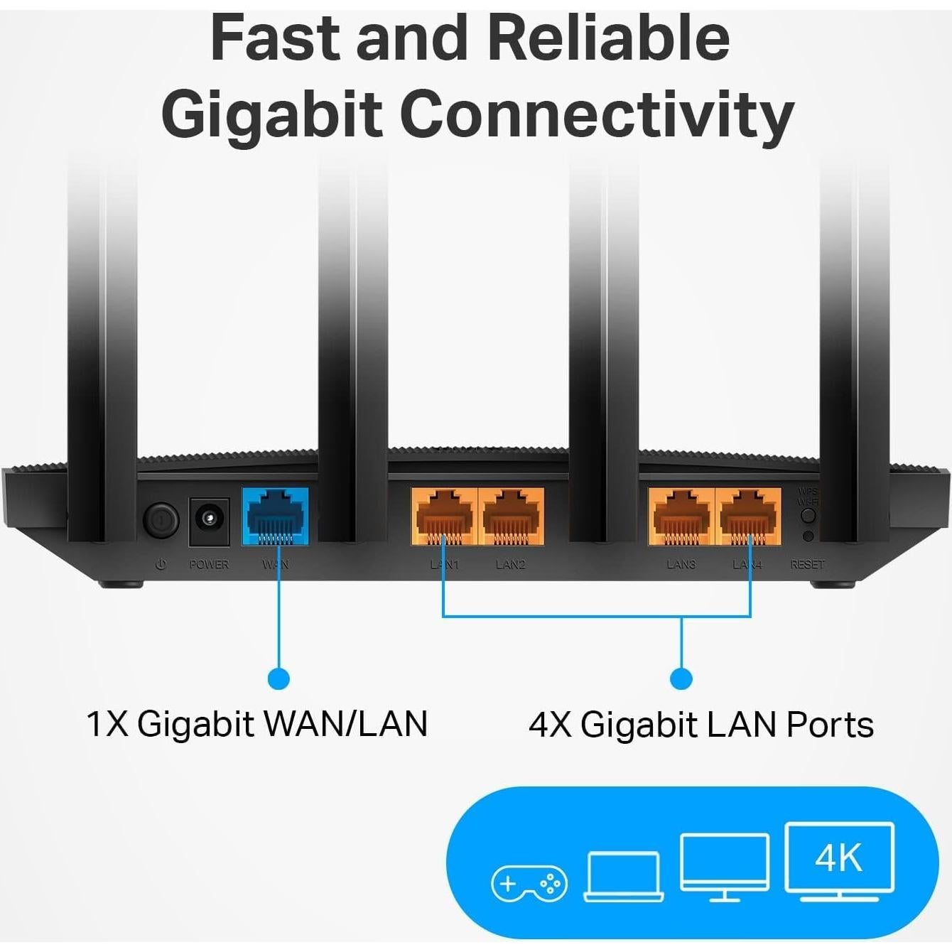 Router WiFi TP-Link Archer A6 AC1200 - Doble Banda, 4 Antenas