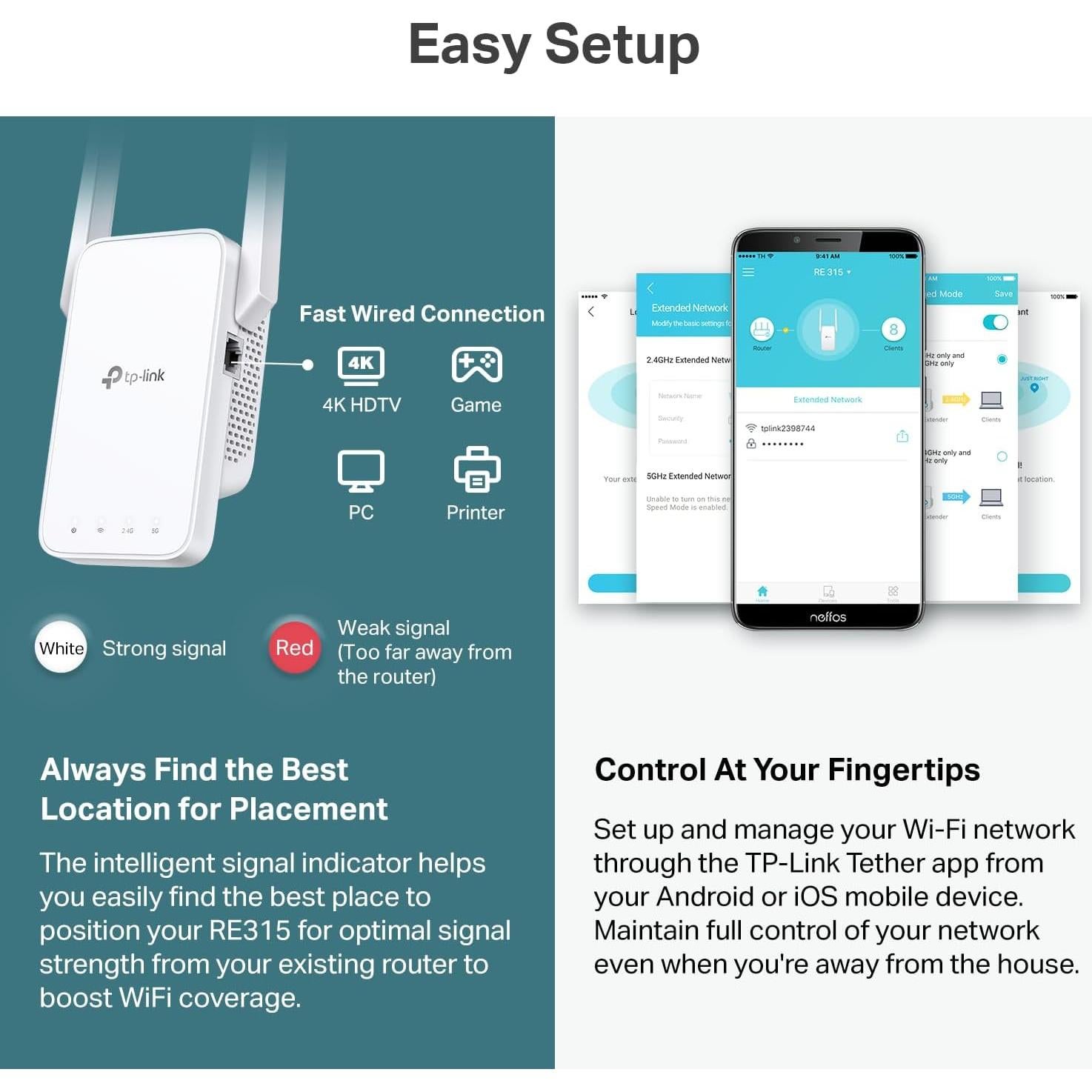 Extensor de WiFi TP-Link RE315 Doble Banda 1.2Gbps